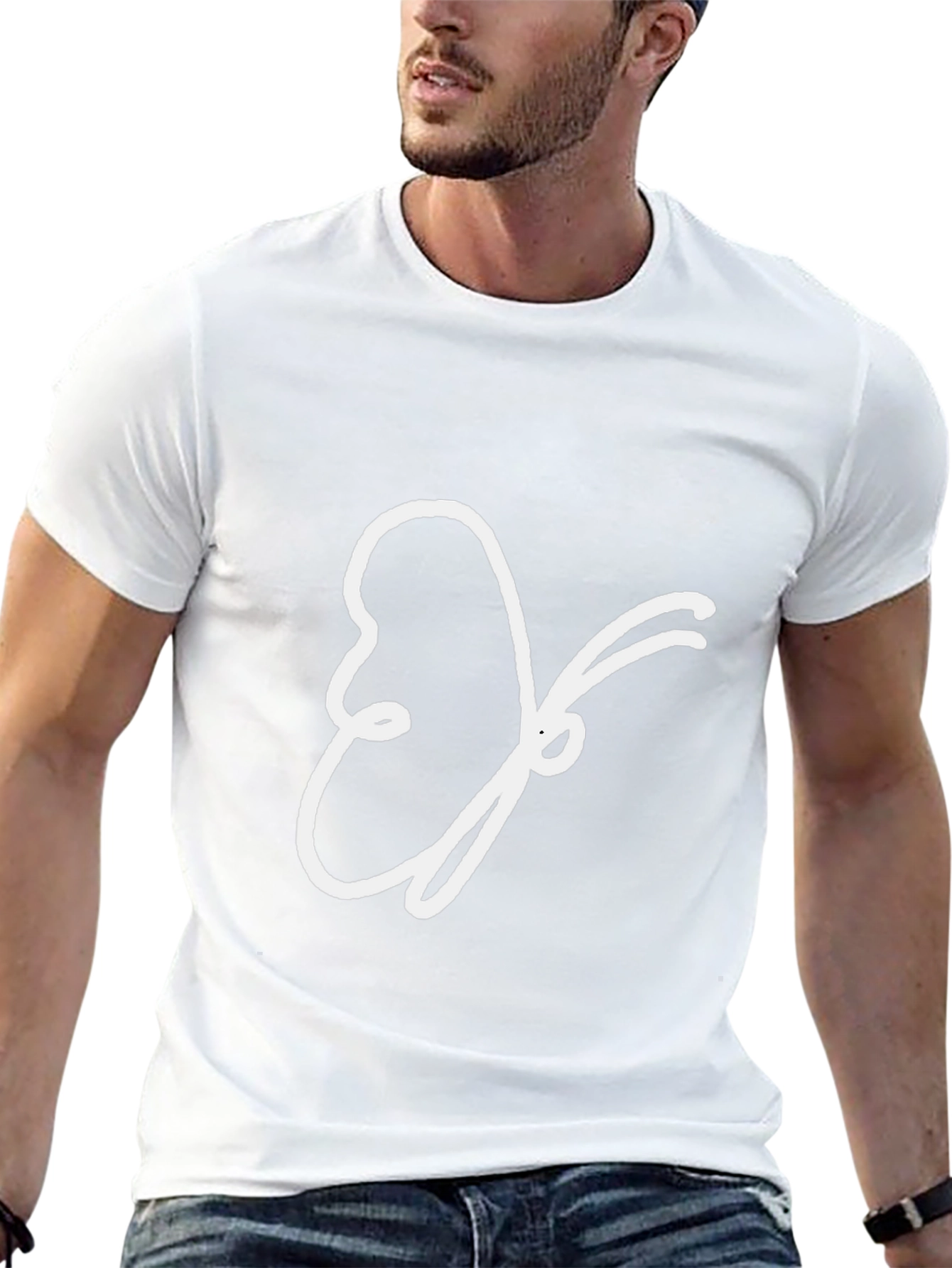 Abstract Butterfly Graphic Tee - Black