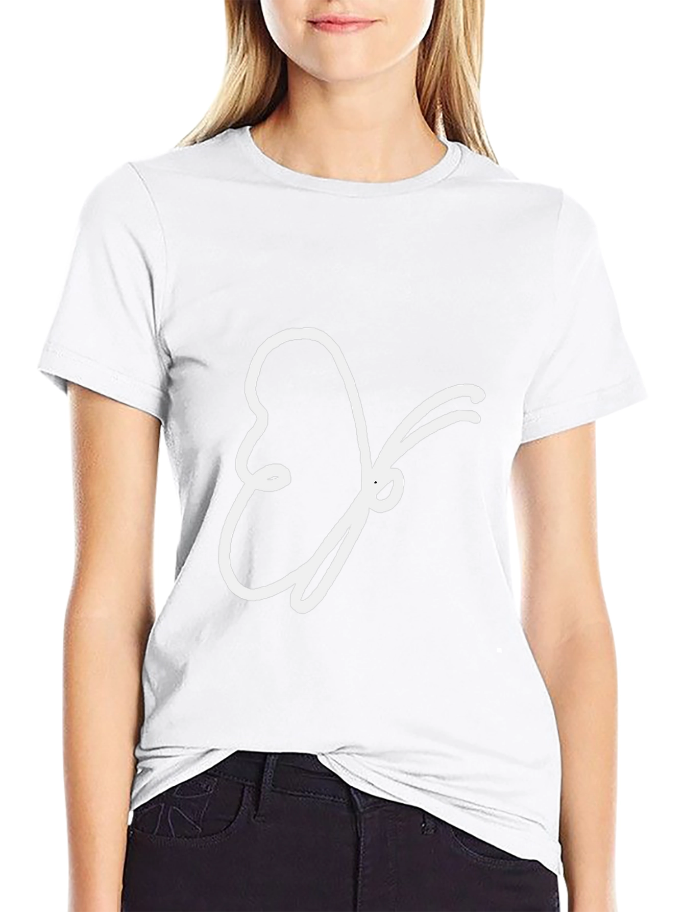 Abstract Butterfly Graphic Tee - Black