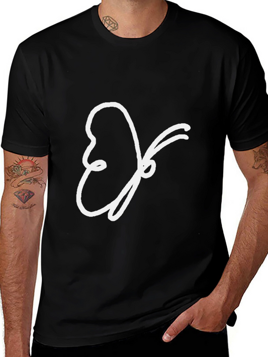 Abstract Butterfly Graphic Tee - Black