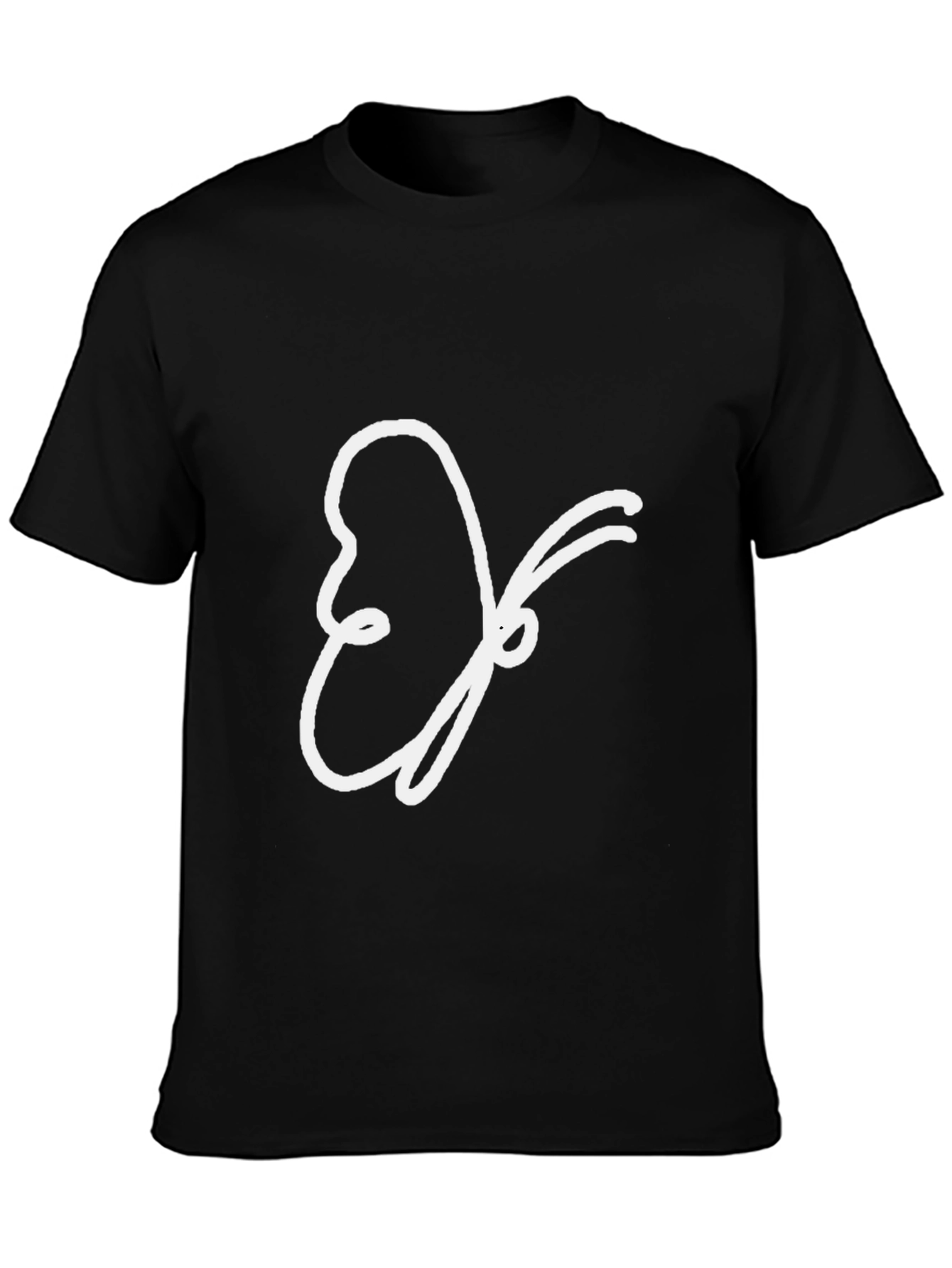 Abstract Butterfly Graphic Tee - Black
