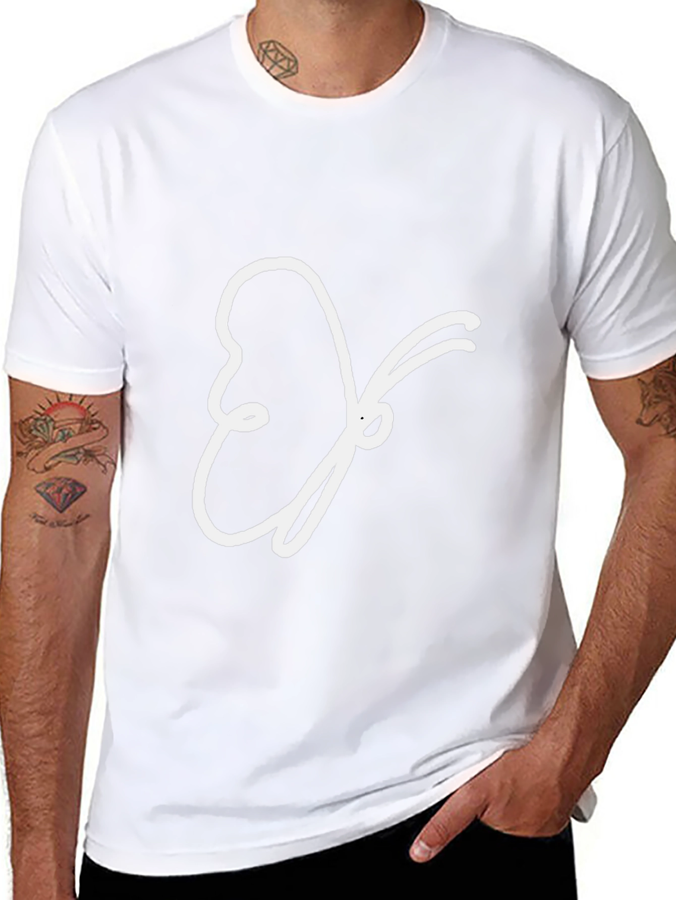 Abstract Butterfly Graphic Tee - Black