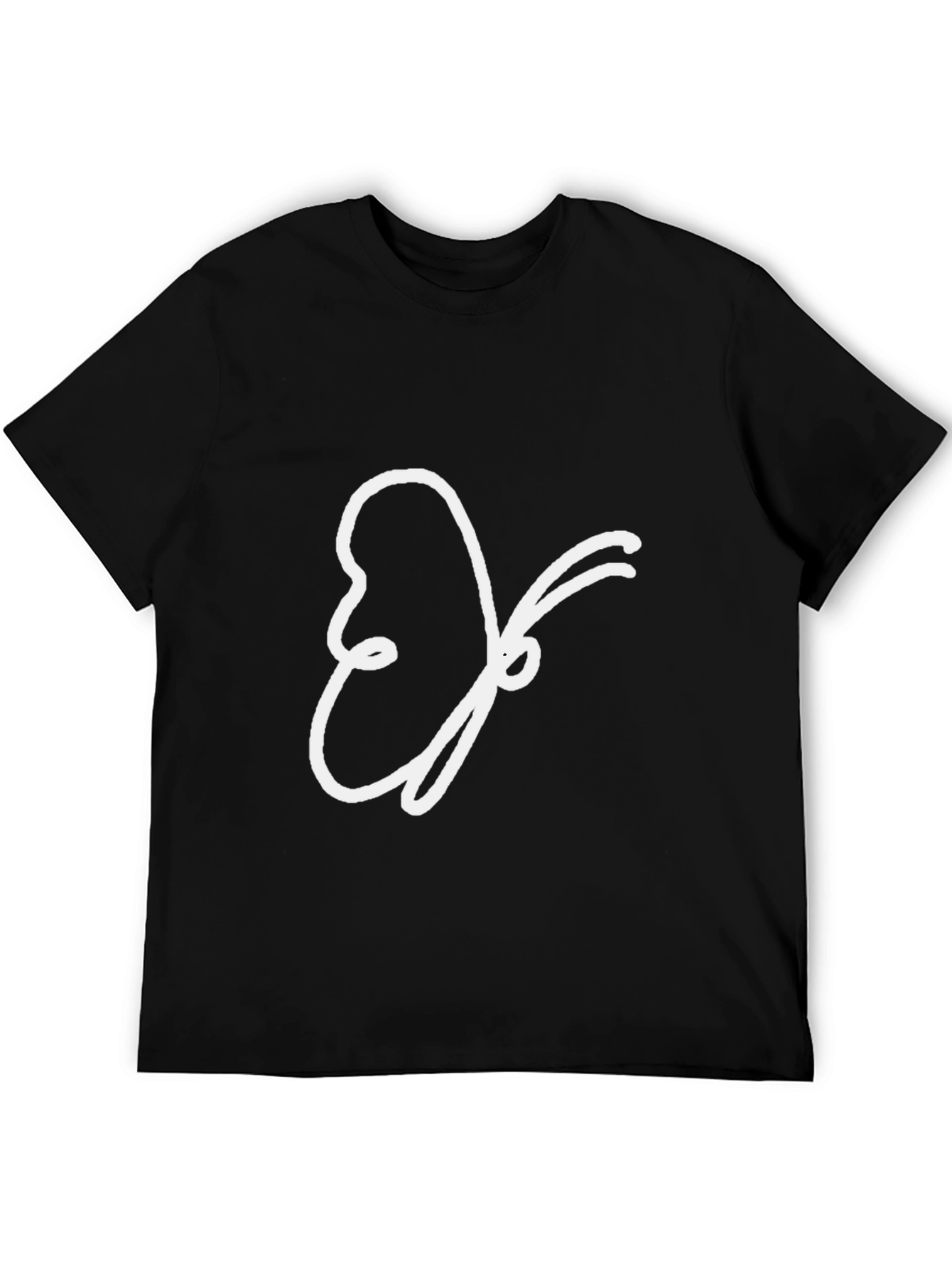 Abstract Butterfly Graphic Tee - Black