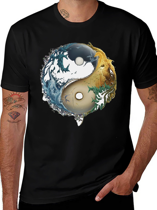 Yin Yang Elements Graphic T-Shirt - Balance & Harmony