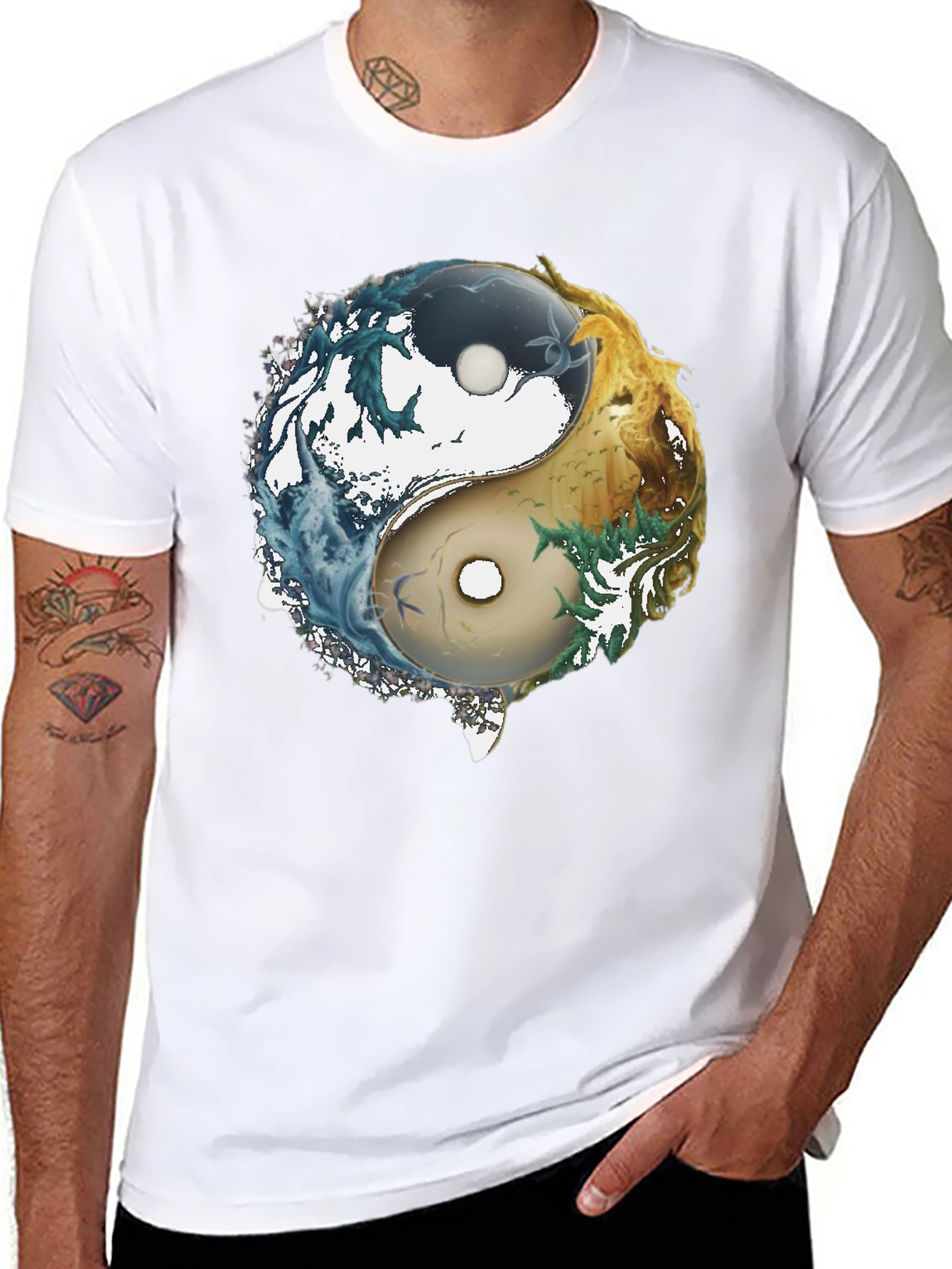 Yin Yang Elements Graphic T-Shirt - Balance & Harmony
