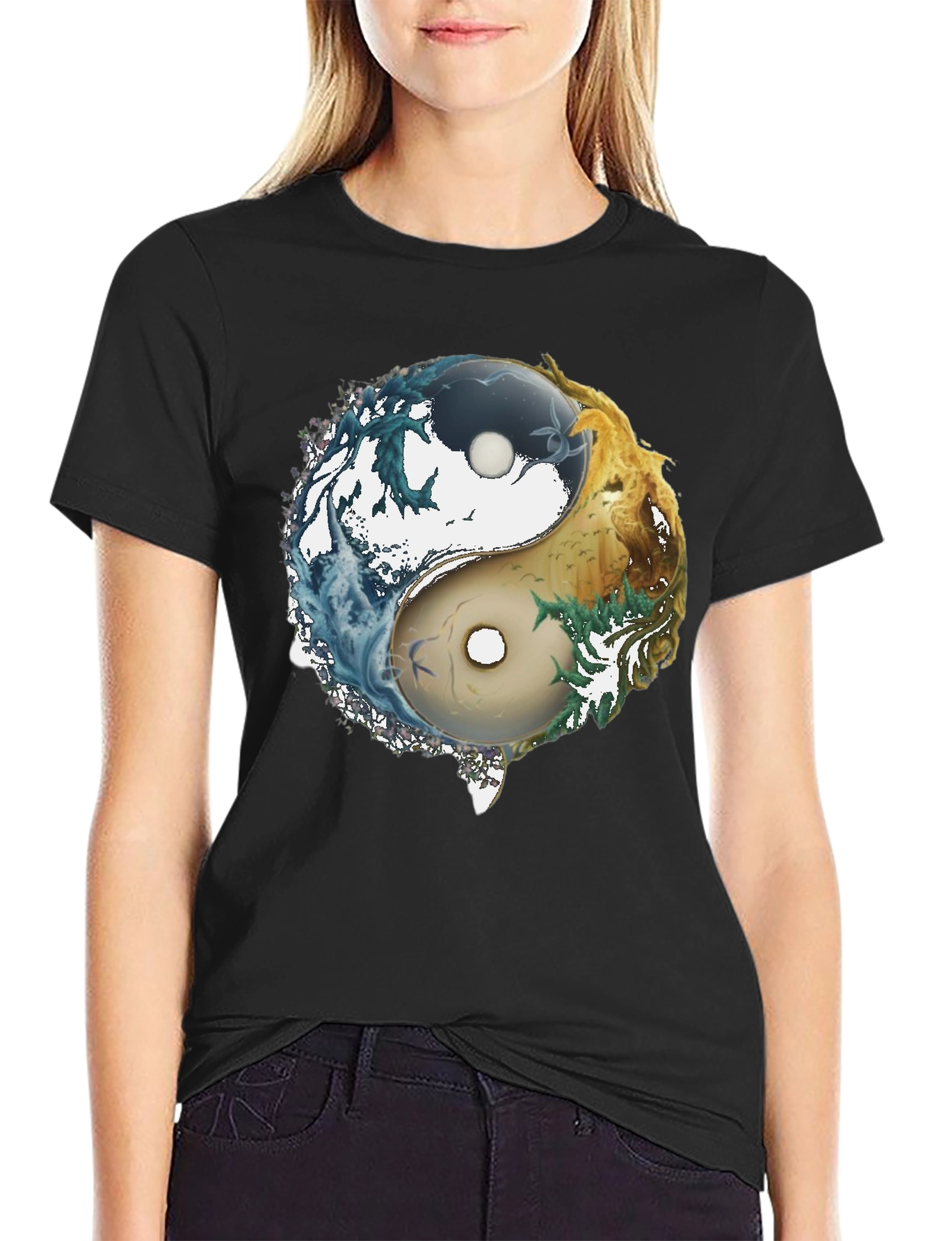 Yin Yang Elements Graphic T-Shirt - Balance & Harmony