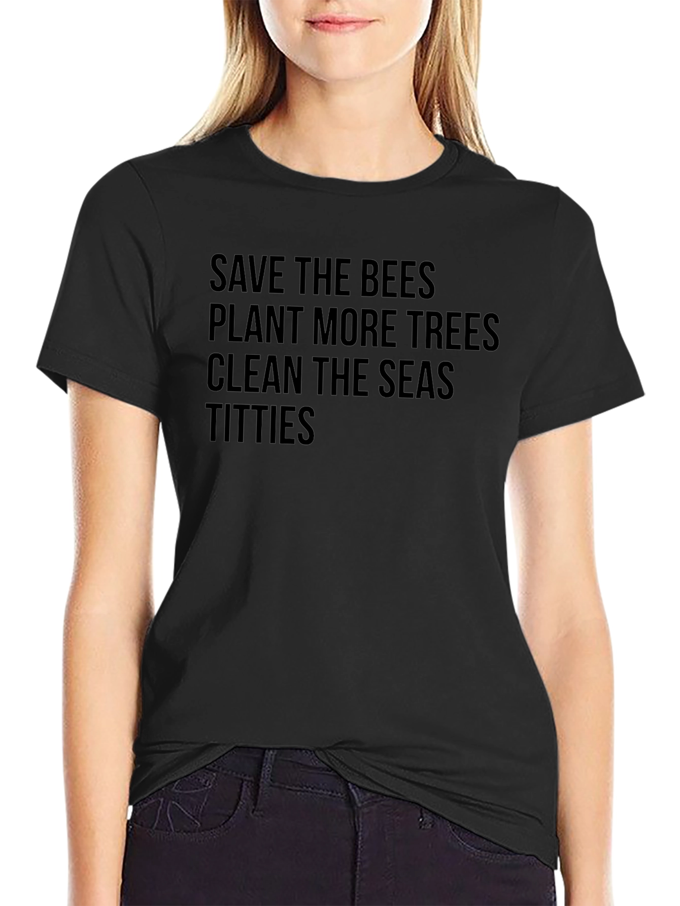 Save Bees Plant Trees Funny Graphic T-Shirt