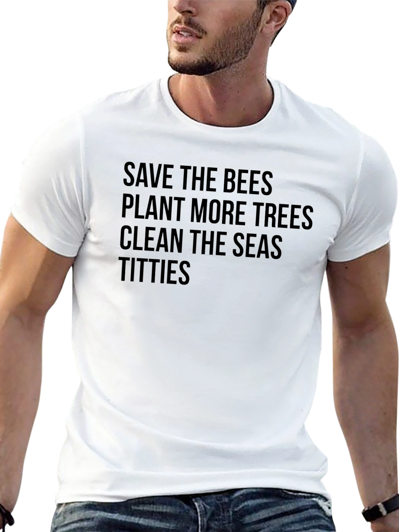 Save Bees Plant Trees Funny Graphic T-Shirt