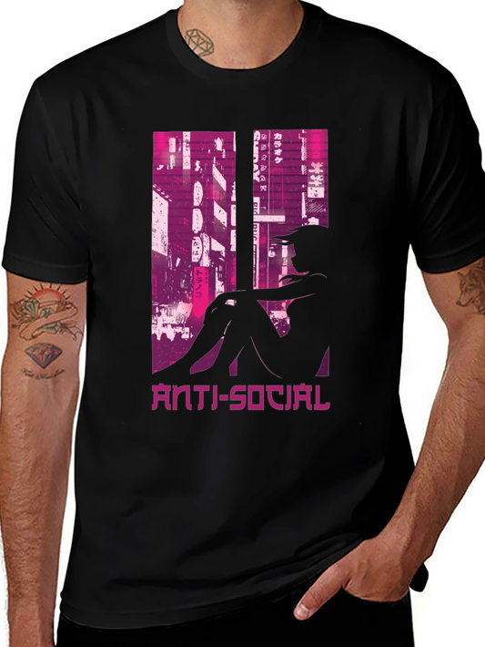 Anti-Social Cityscape Graphic Tee - Black