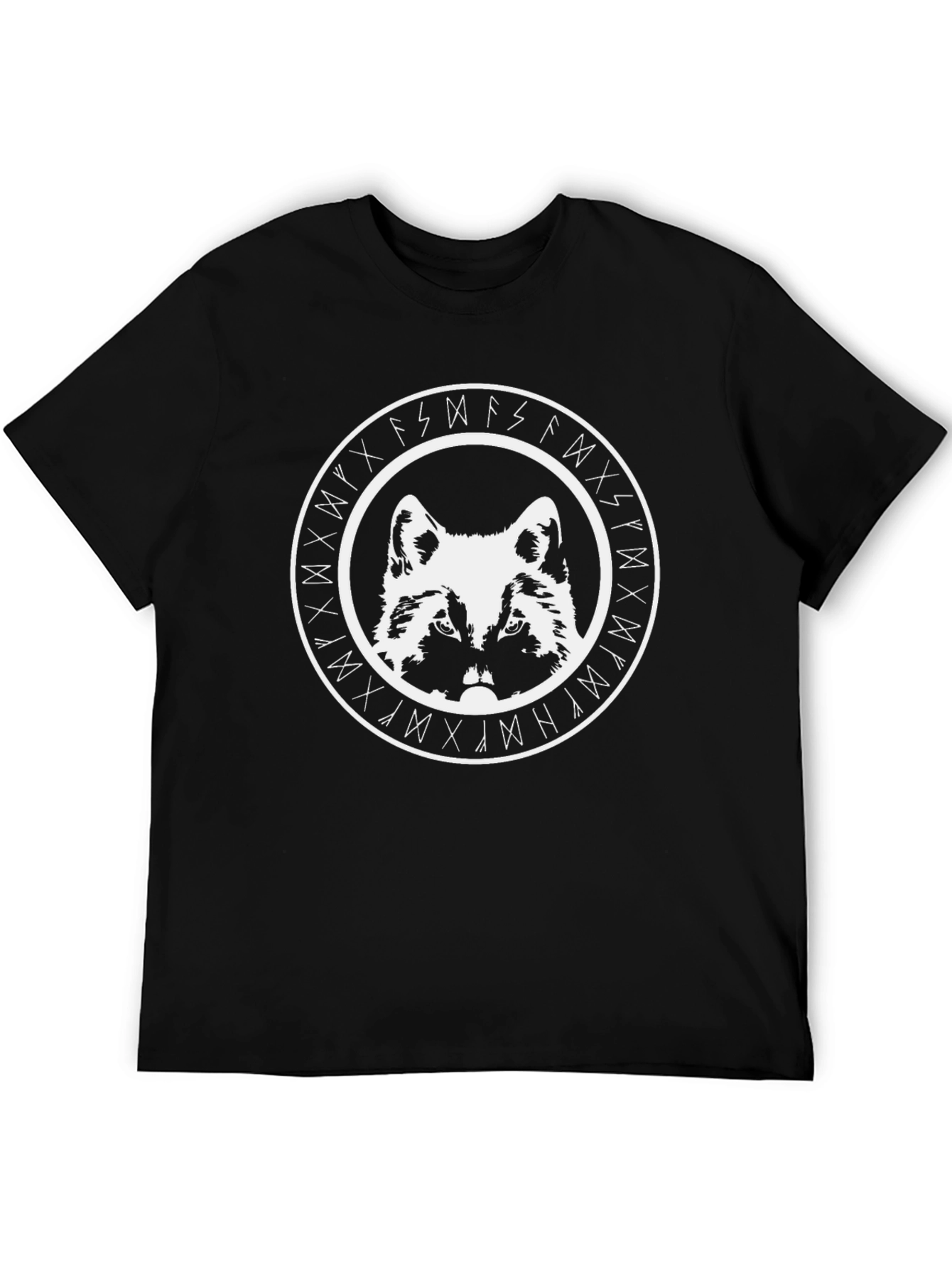Viking Wolf Rune Circle Graphic T-Shirt