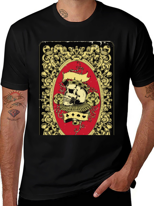 Skull Playing Card Graphic T-Shirt