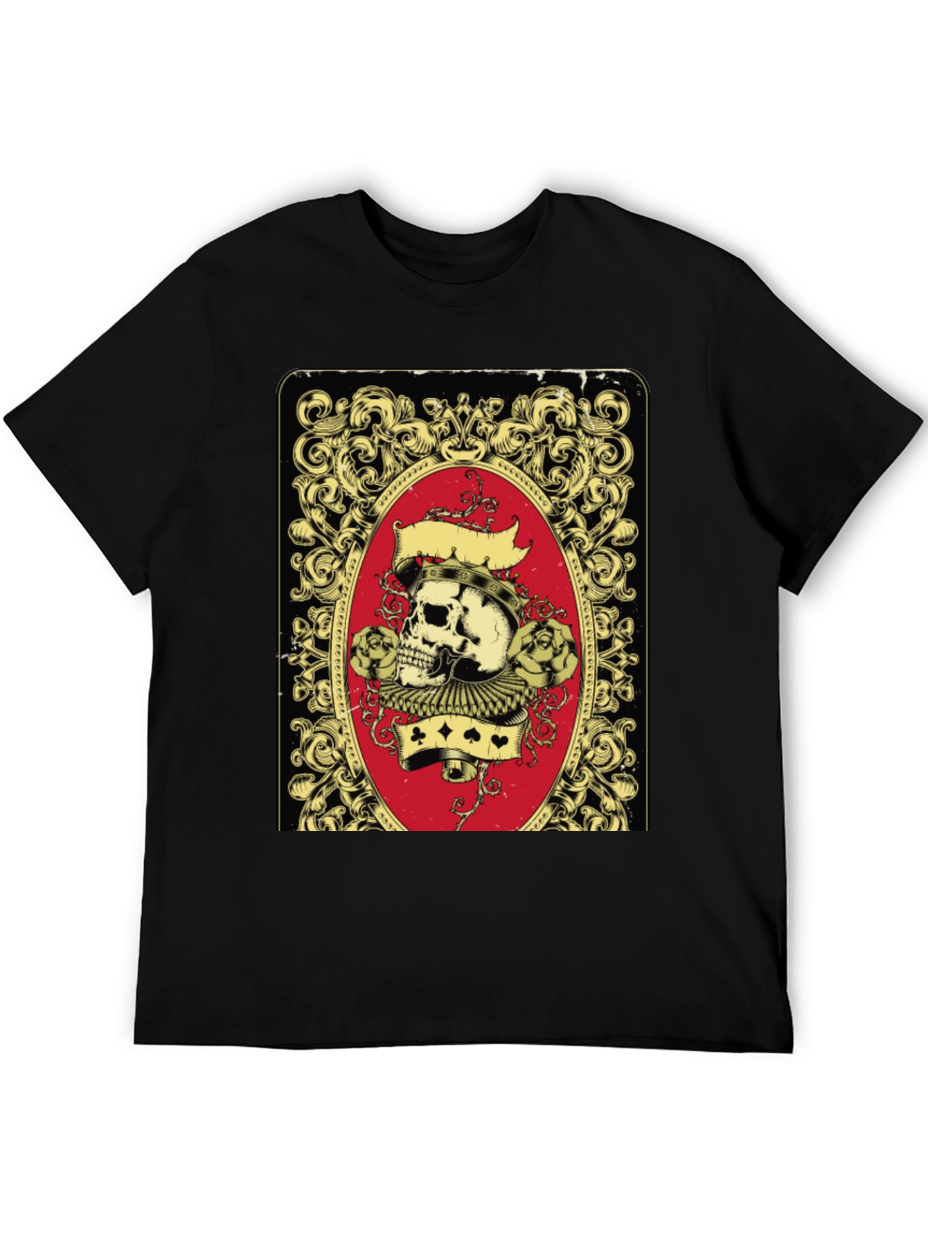 Skull Playing Card Graphic T-Shirt