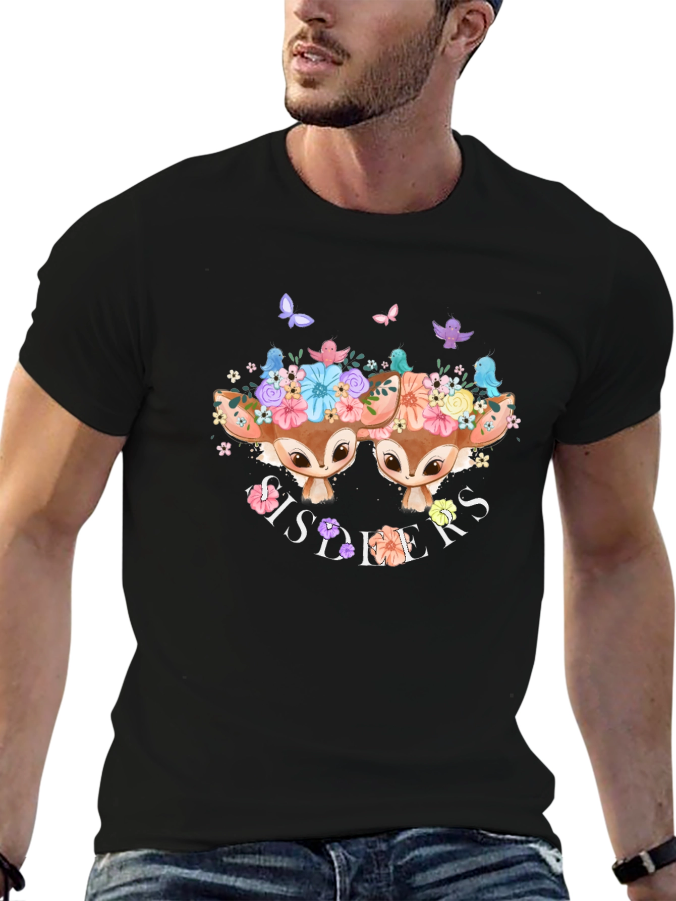 Sisters Deer Graphic T-Shirt