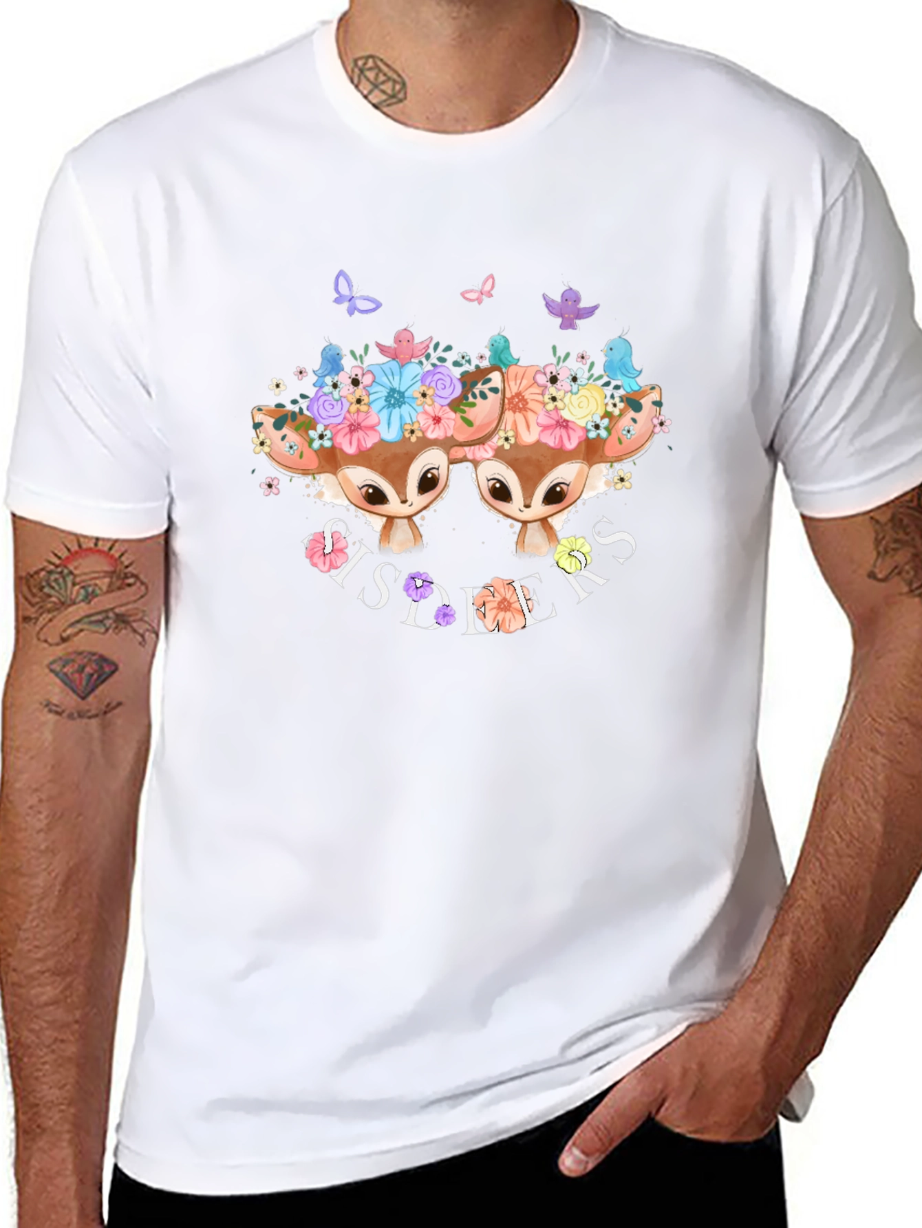 Sisters Deer Graphic T-Shirt