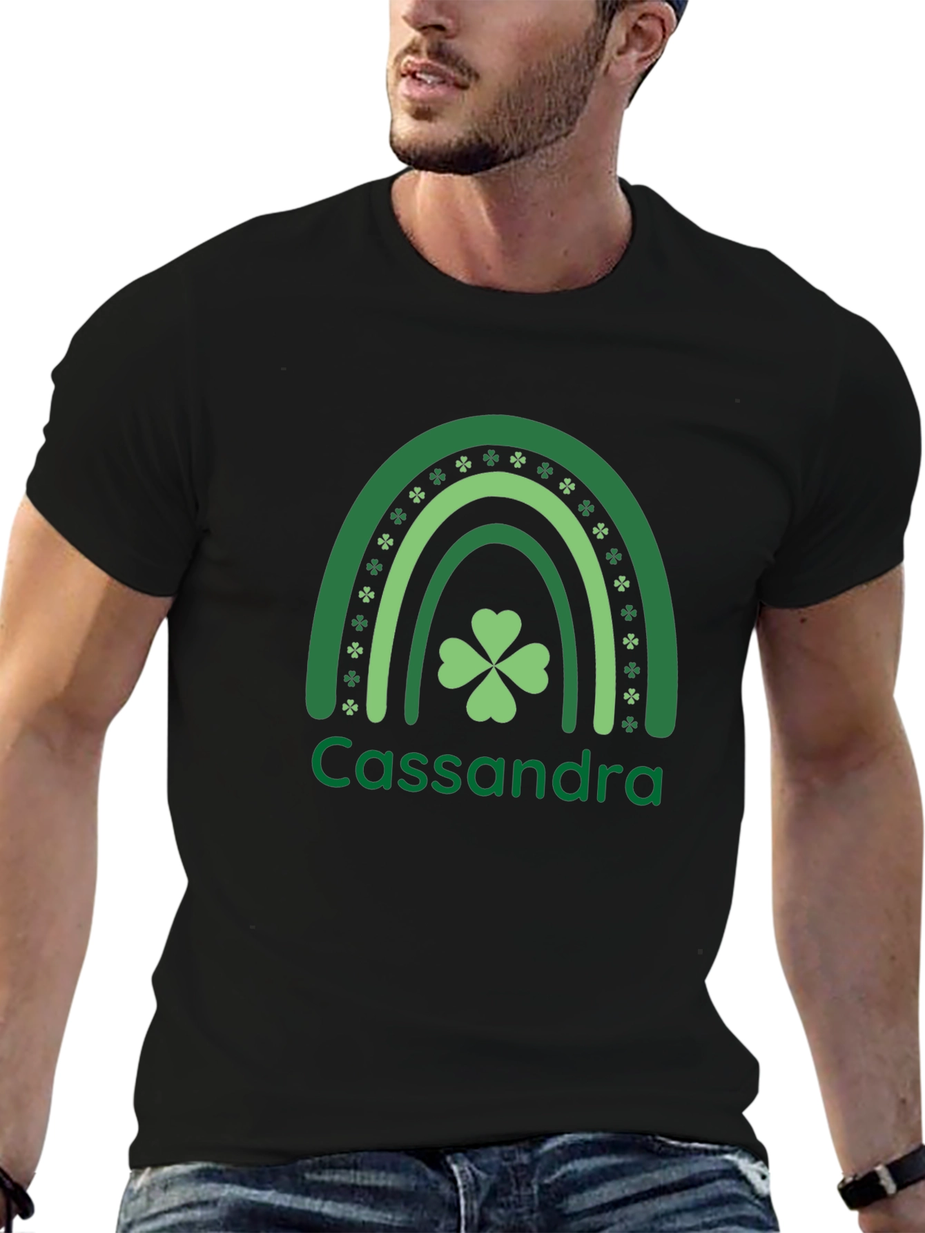 St. Patricks Day Cassandra Rainbow Clover T-Shirt