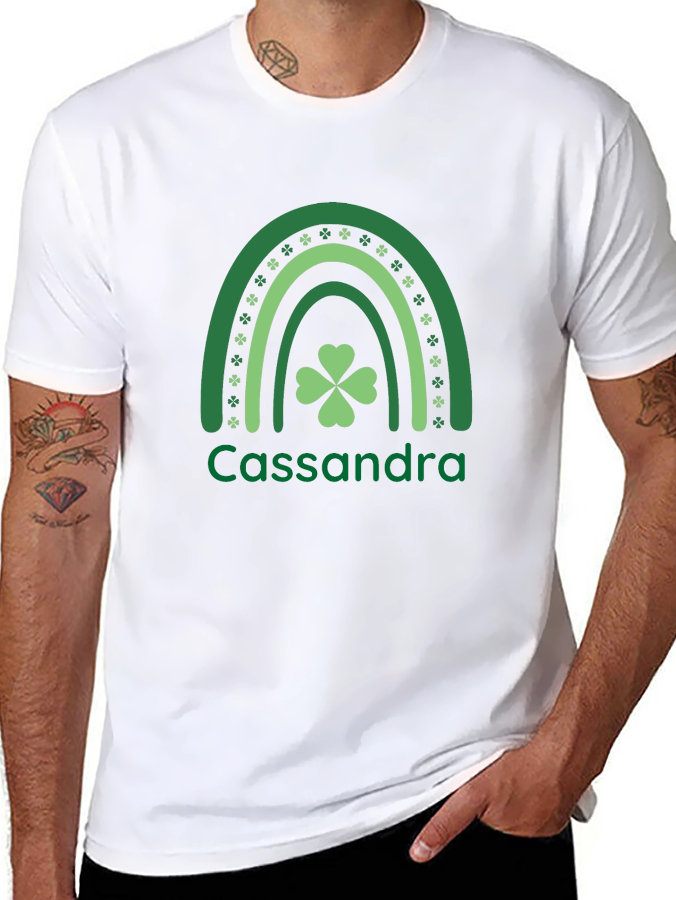 St. Patricks Day Cassandra Rainbow Clover T-Shirt