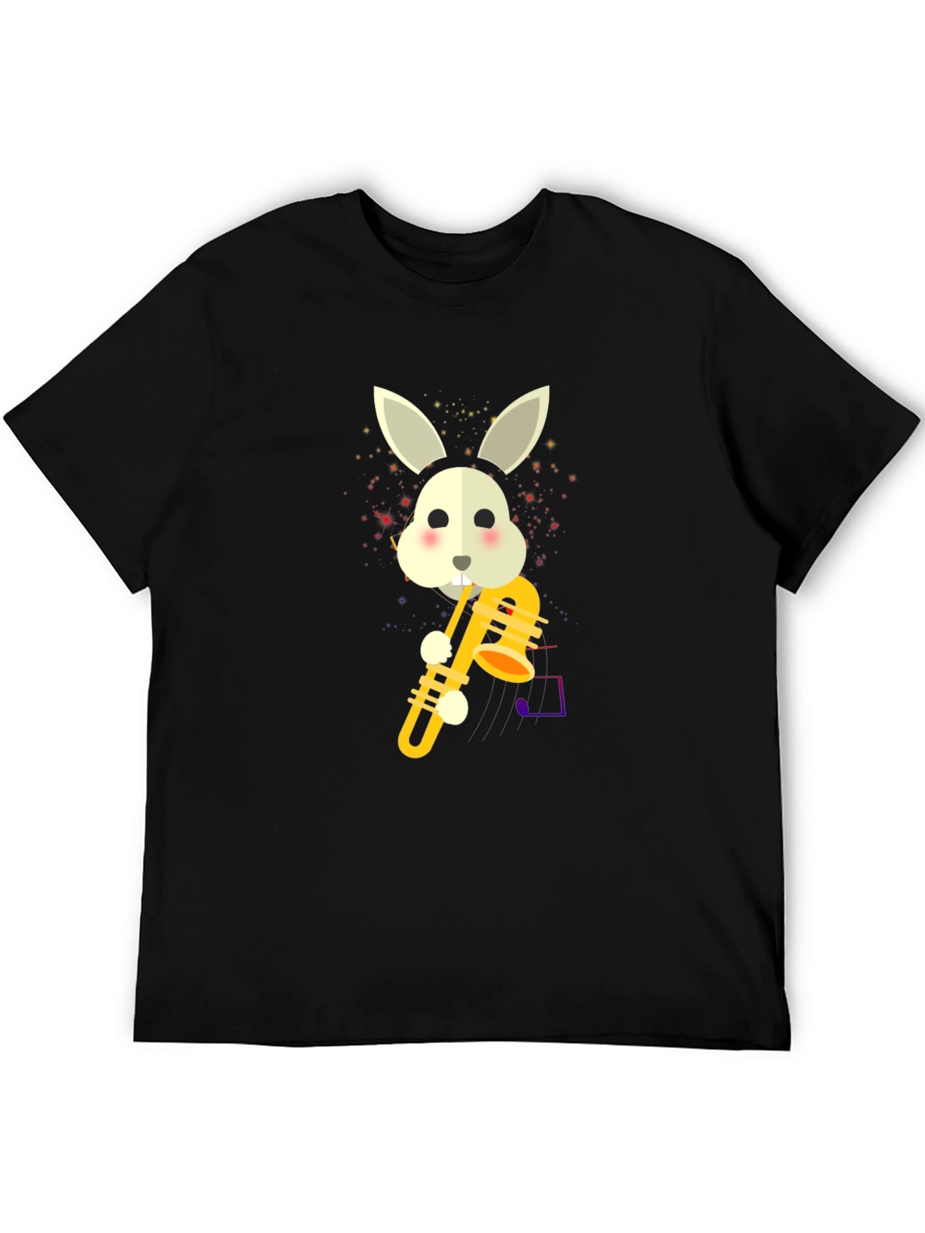 Rabbit Saxophone Graphic Tee - Cute Music Lover Shirt