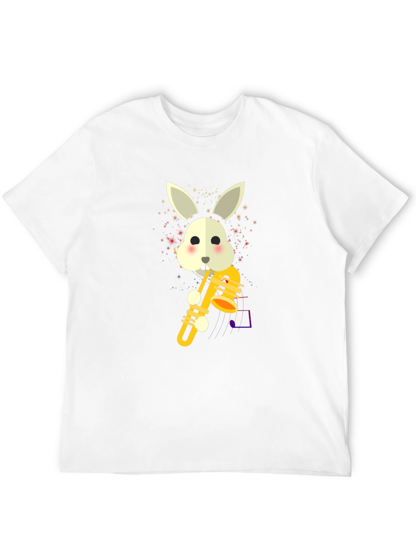 Rabbit Saxophone Graphic Tee - Cute Music Lover Shirt