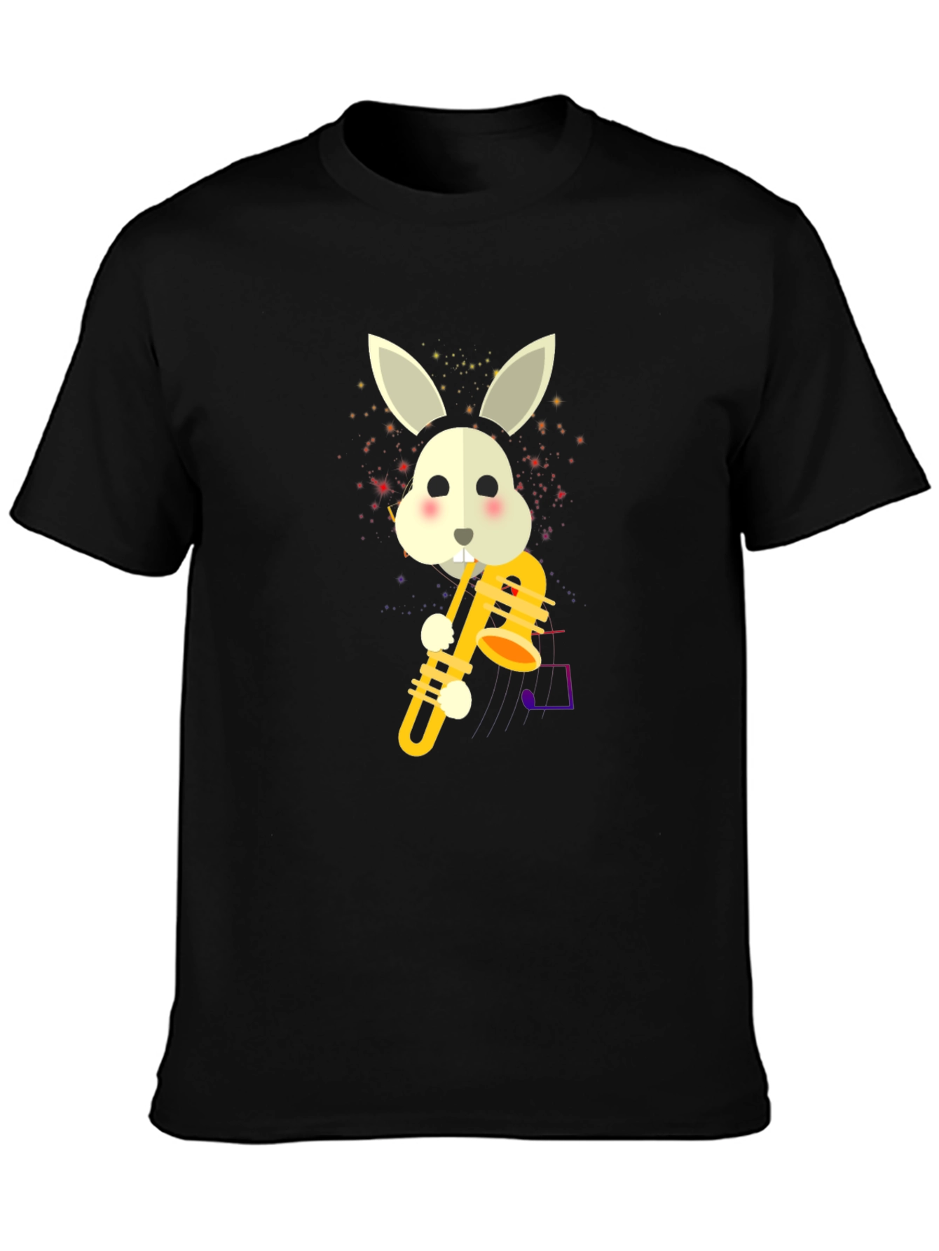 Rabbit Saxophone Graphic Tee - Cute Music Lover Shirt
