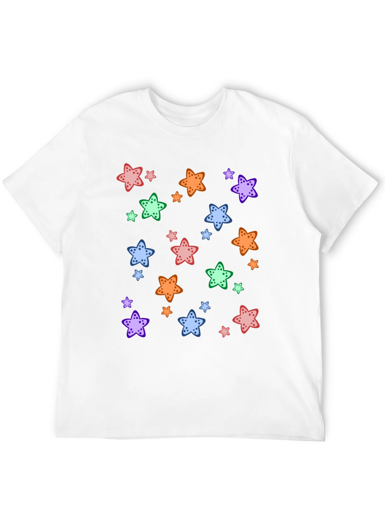 Starfish Pattern Black T-Shirt