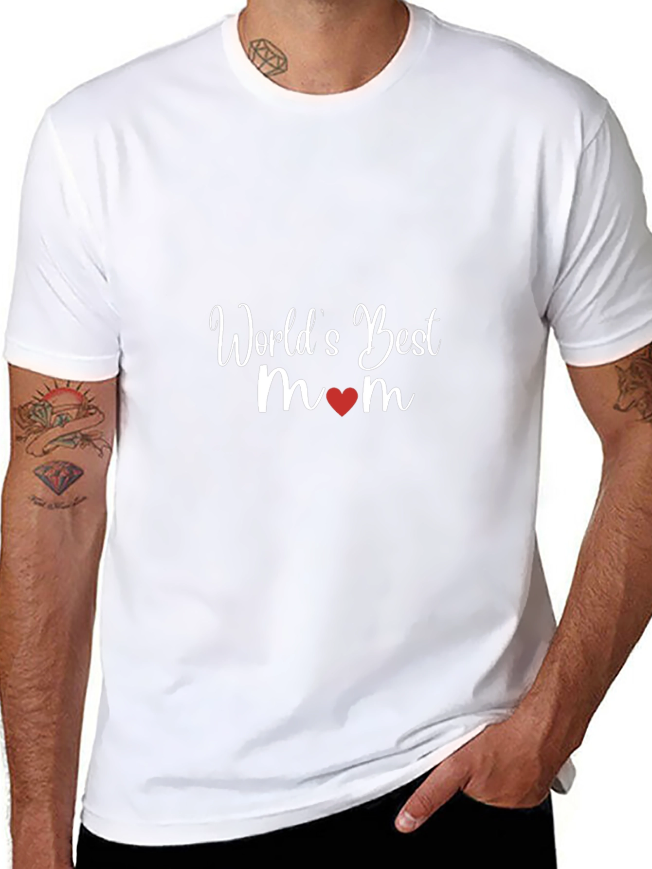 Worlds Best Mom T-Shirt - Heart Design