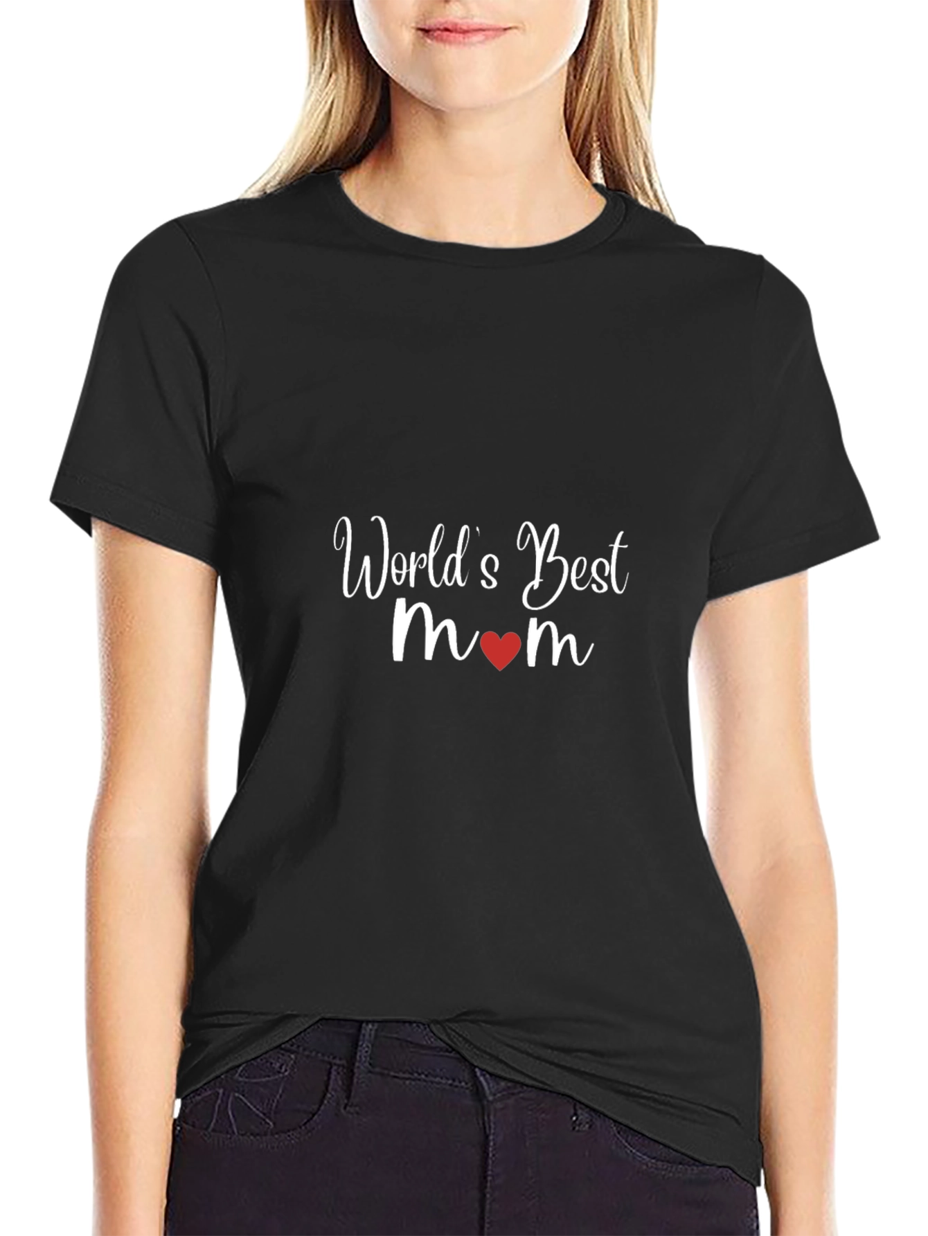 Worlds Best Mom T-Shirt - Heart Design