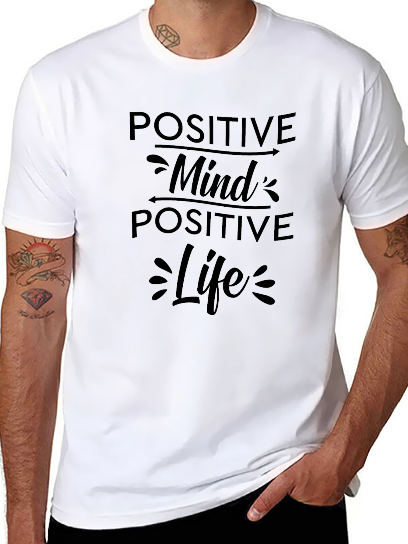 Positive Mind Positive Life Black T-Shirt