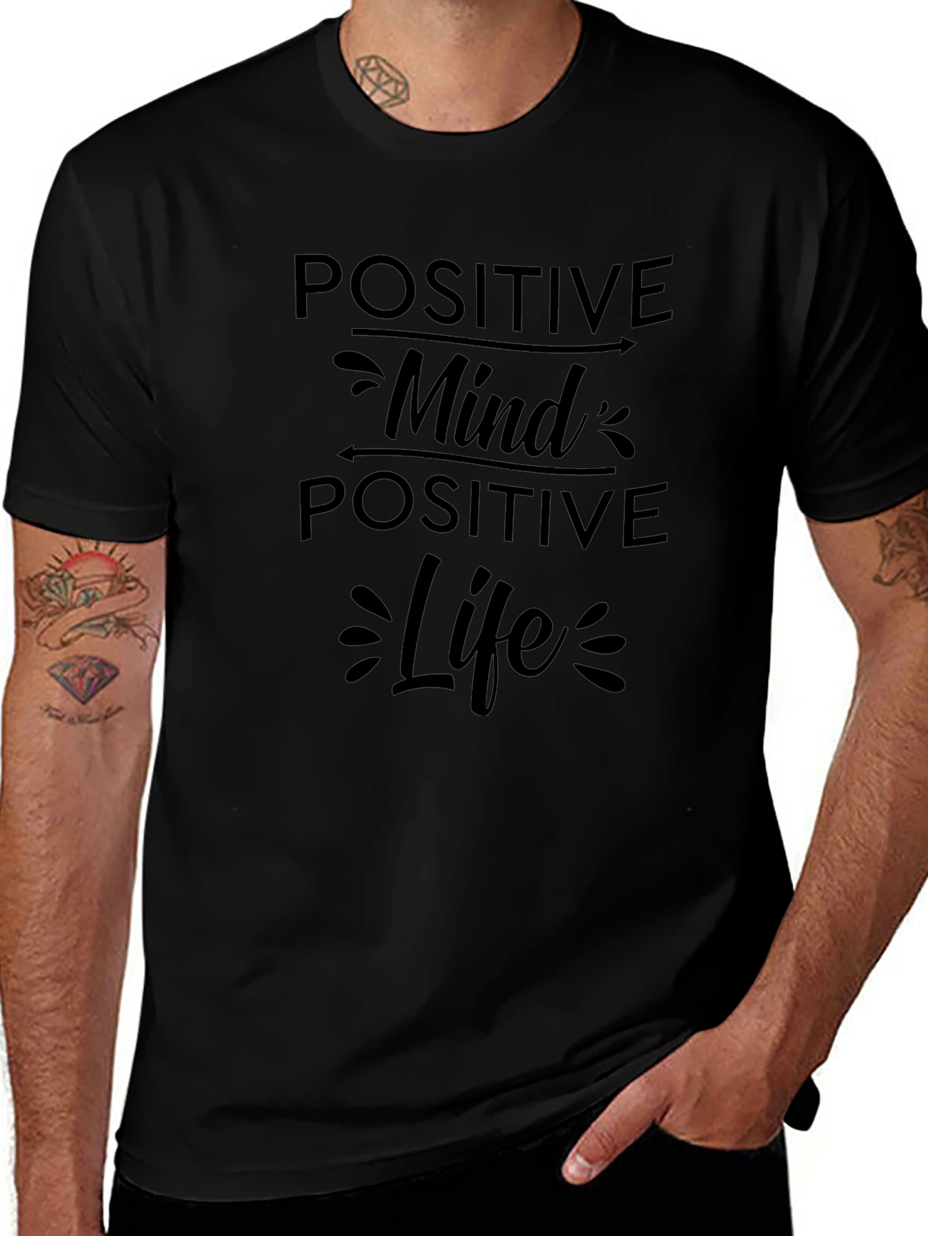 Positive Mind Positive Life Black T-Shirt