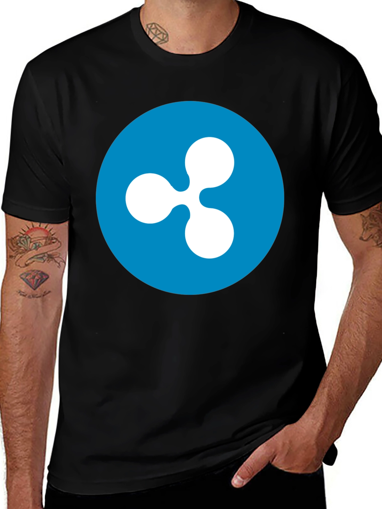 Ripple Crypto Logo T-Shirt - Black