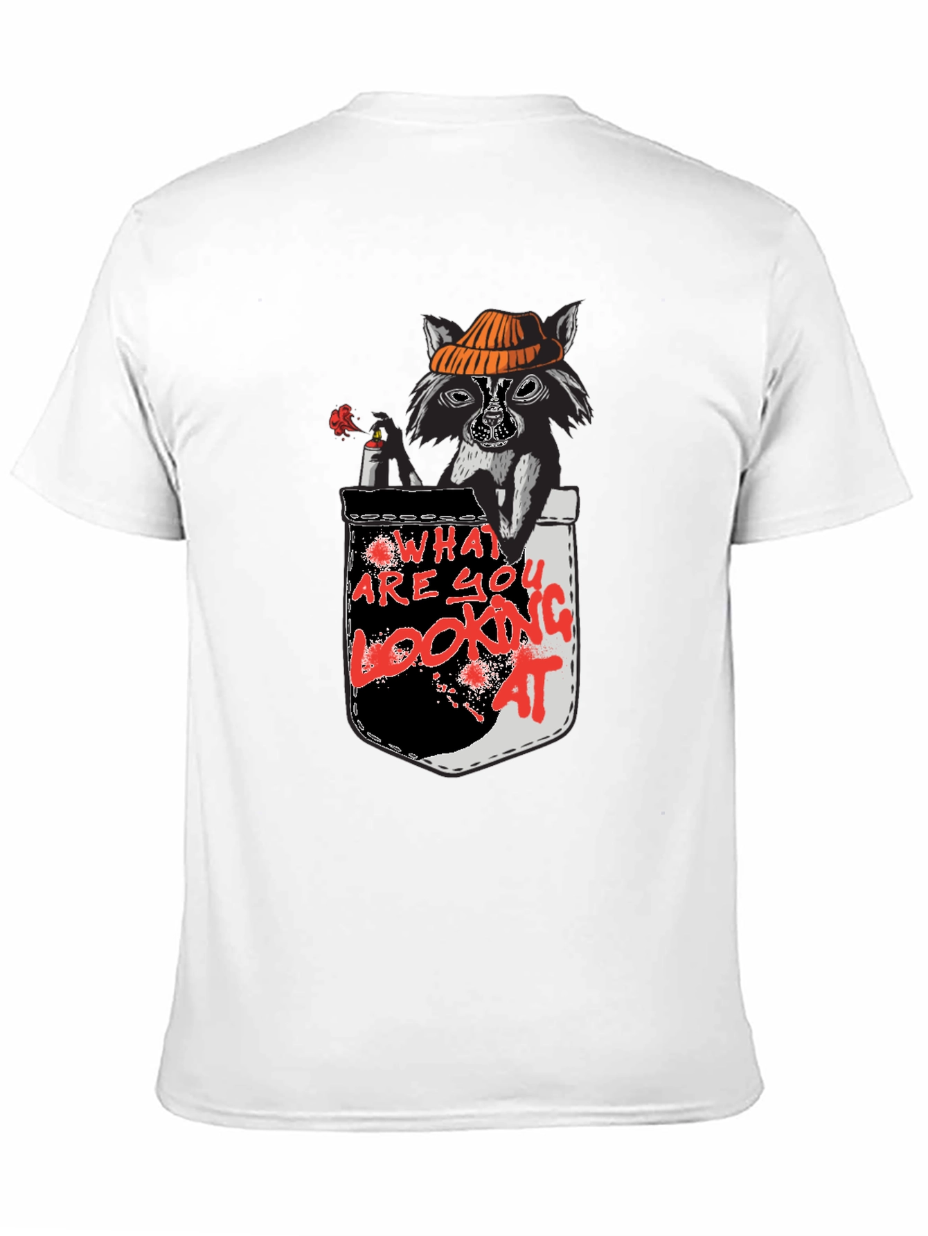 Raccoon Pocket T-Shirt - What Are You Looking At?