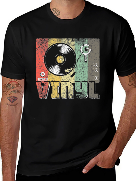 Vintage Vinyl Record Player Graphic T-Shirt