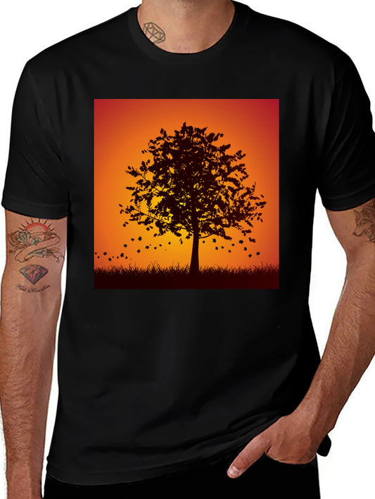 Autumn Tree Graphic Black Tee