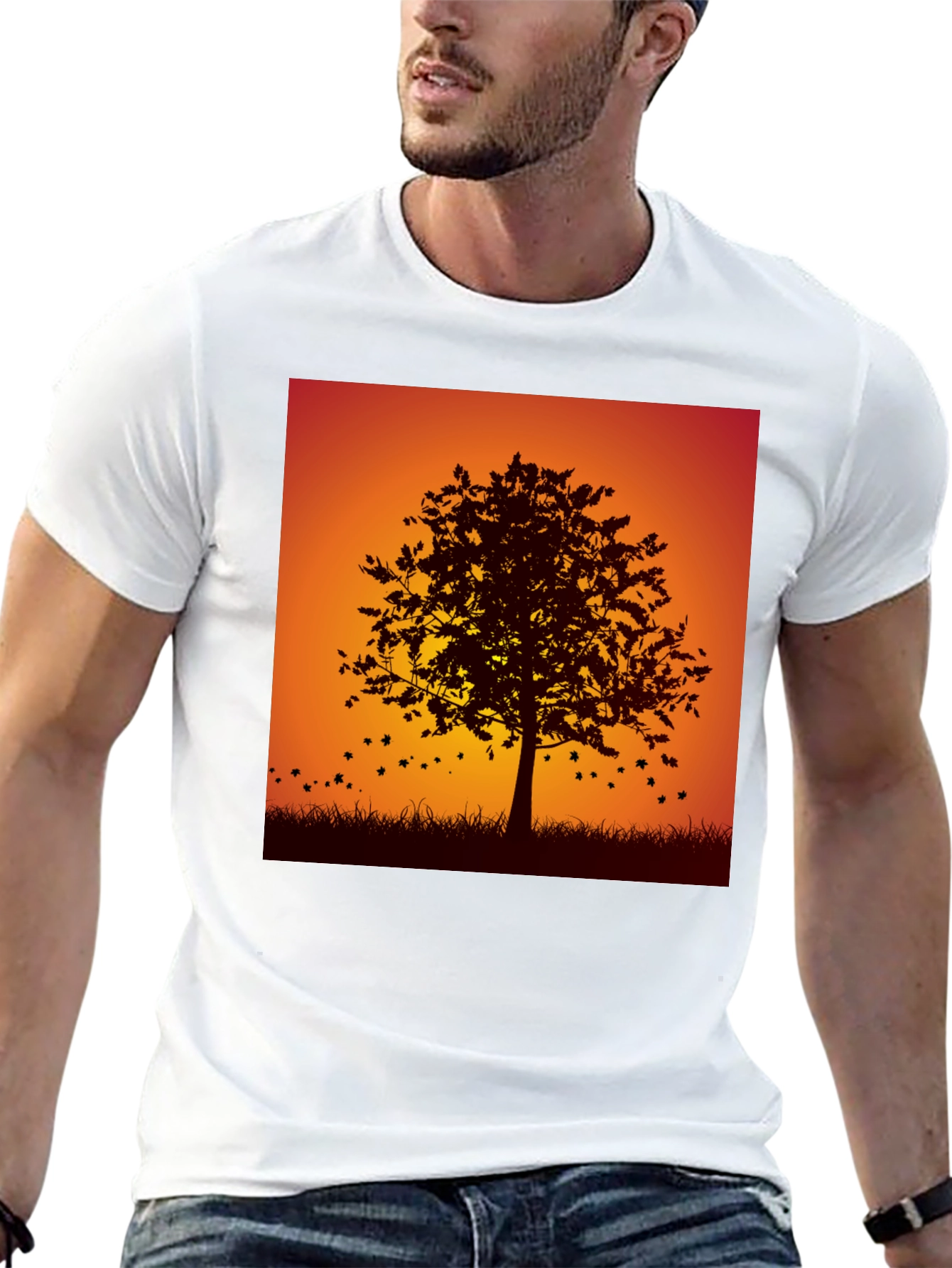 Autumn Tree Graphic Black Tee