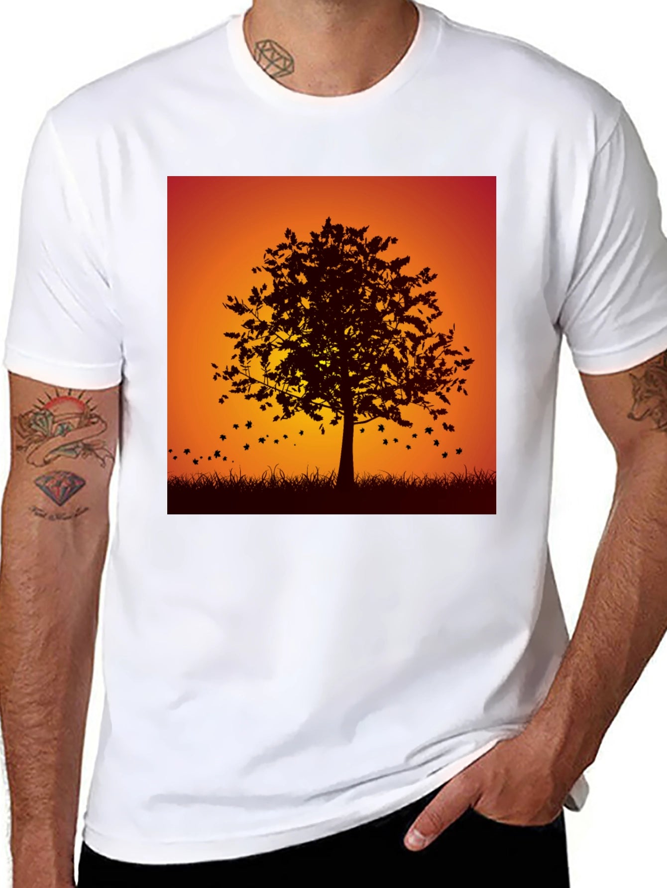 Autumn Tree Graphic Black Tee