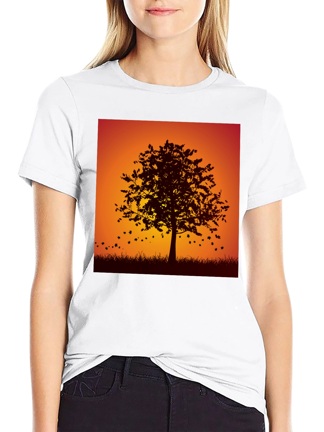 Autumn Tree Graphic Black Tee