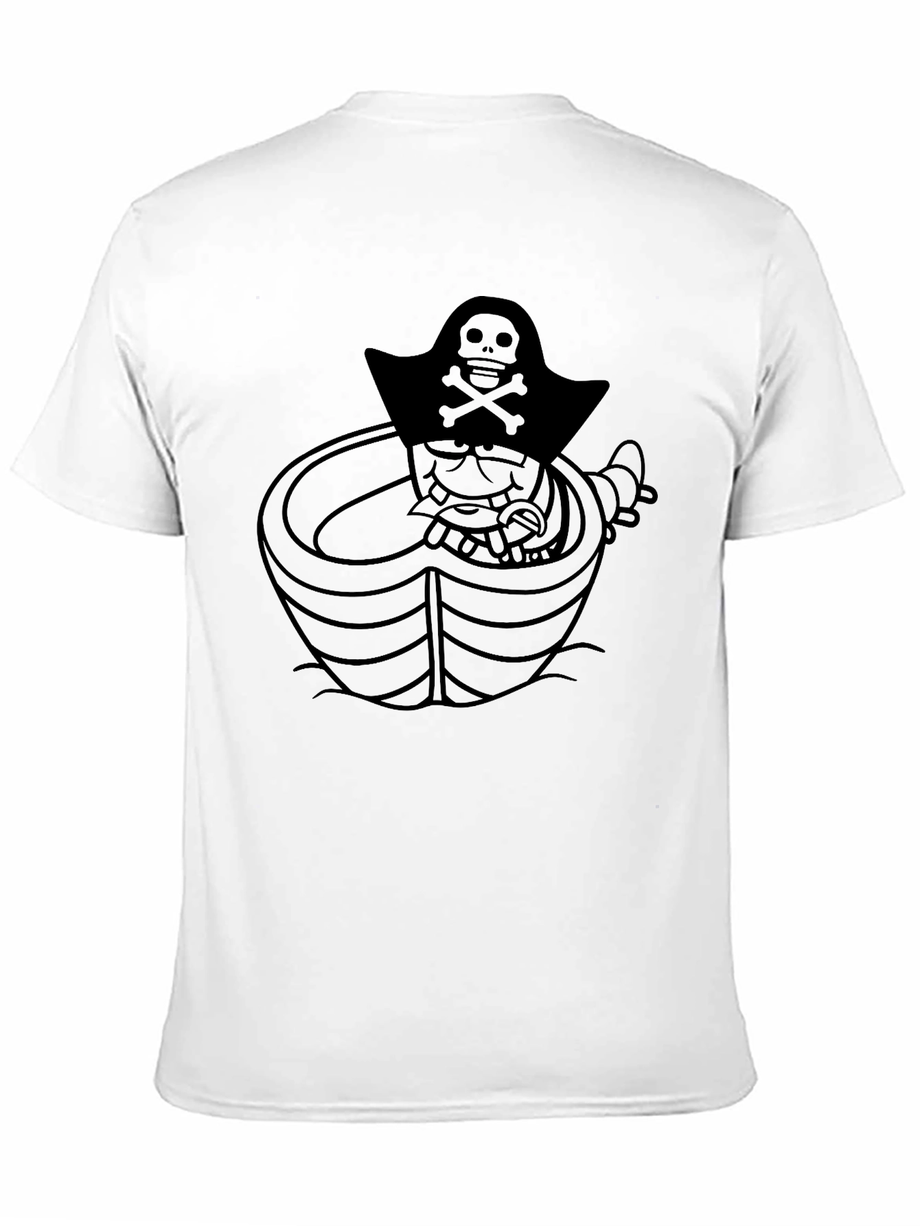 Pirate Cartoon Graphic Tee - Classic Black
