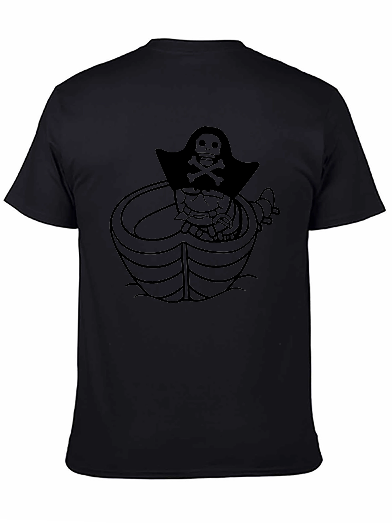 Pirate Cartoon Graphic Tee - Classic Black