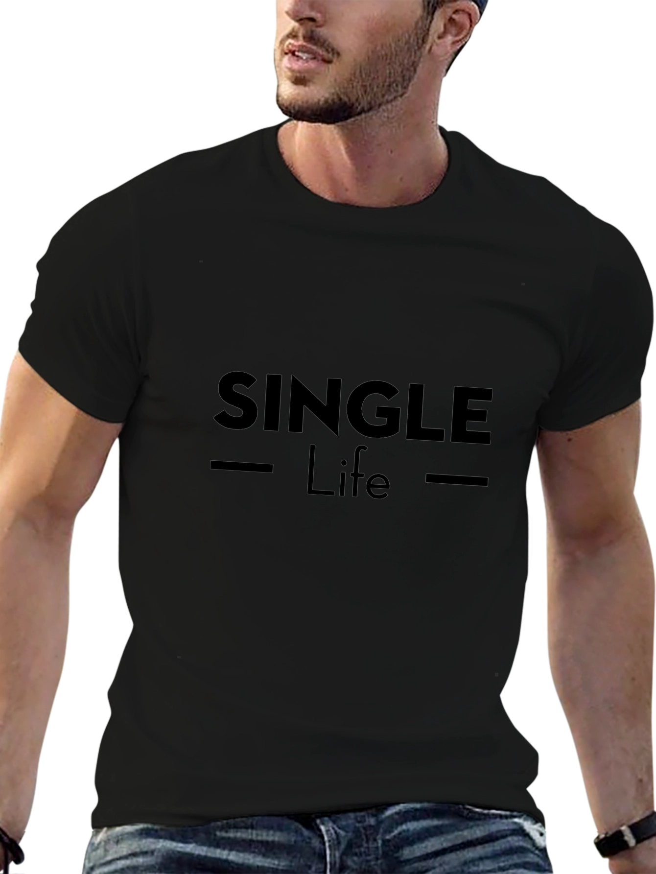 Single Life Black T-Shirt - Modern Graphic Tee