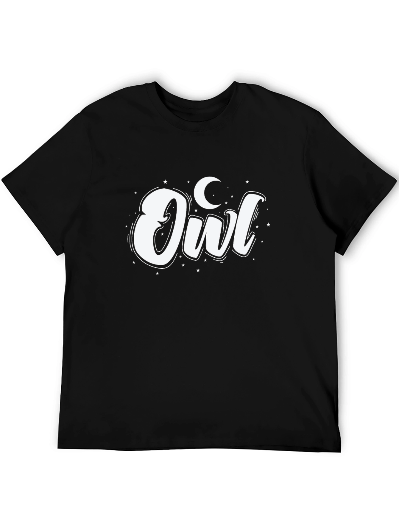 Owl Moon Graphic Tee - Black Cotton Blend