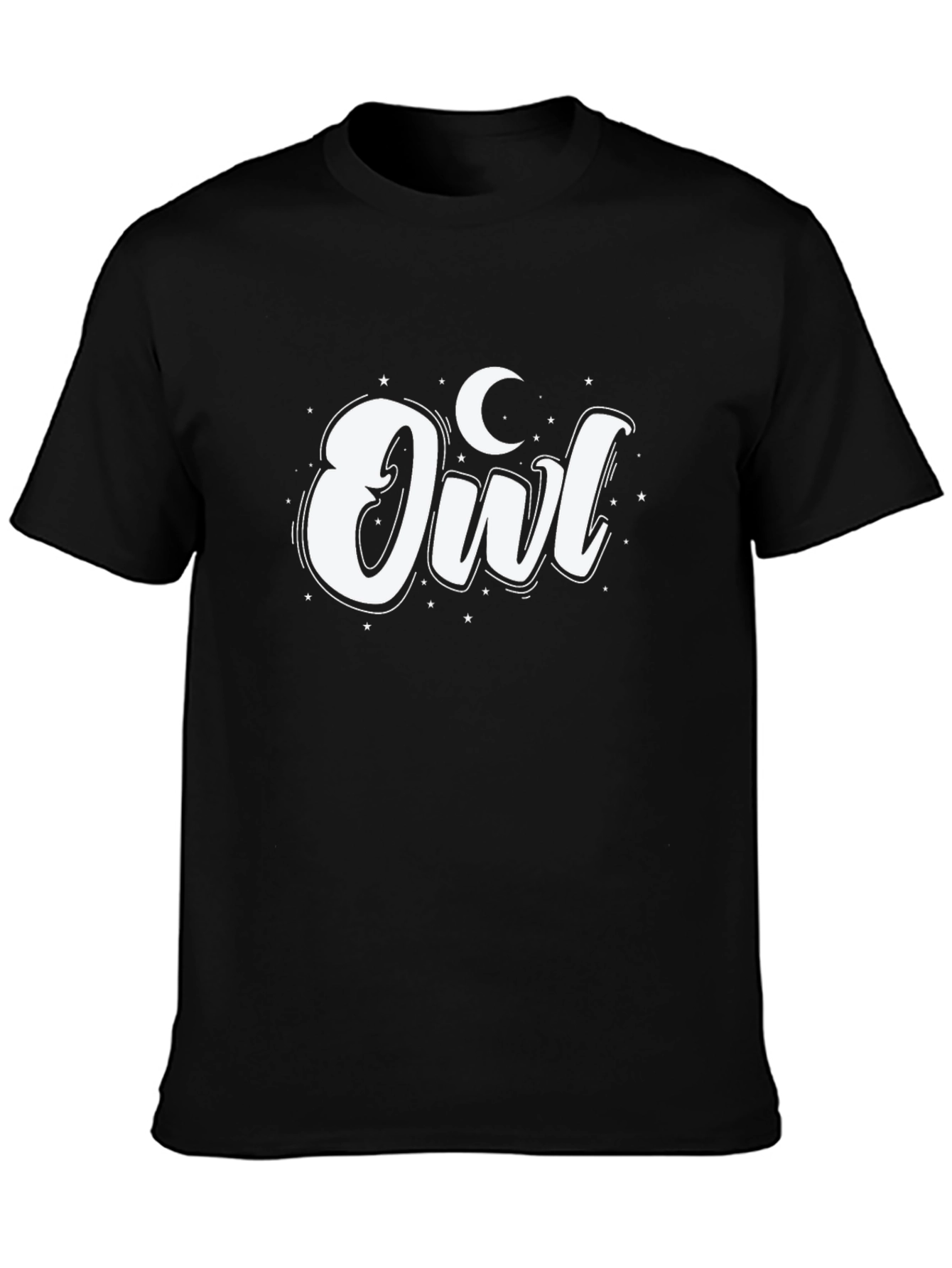 Owl Moon Graphic Tee - Black Cotton Blend