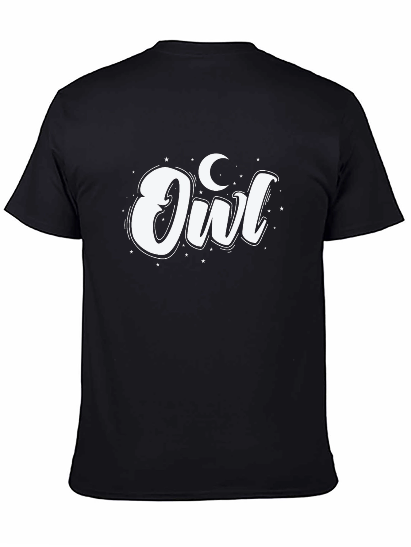 Owl Moon Graphic Tee - Black Cotton Blend