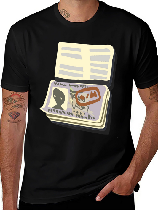 Alien Passport T-Shirt - Black Novelty Tee
