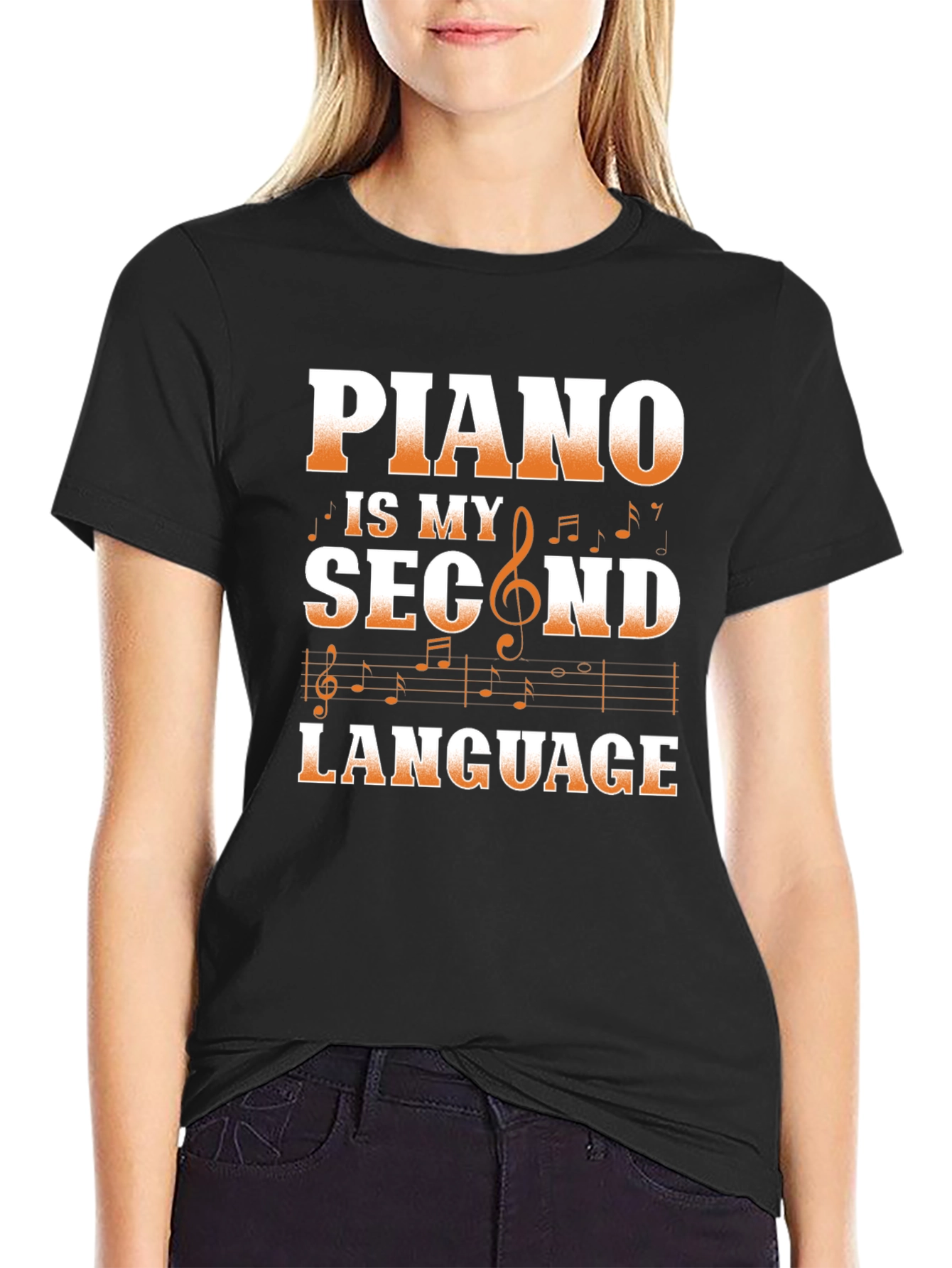 Piano is My Second Language Graphic Tee