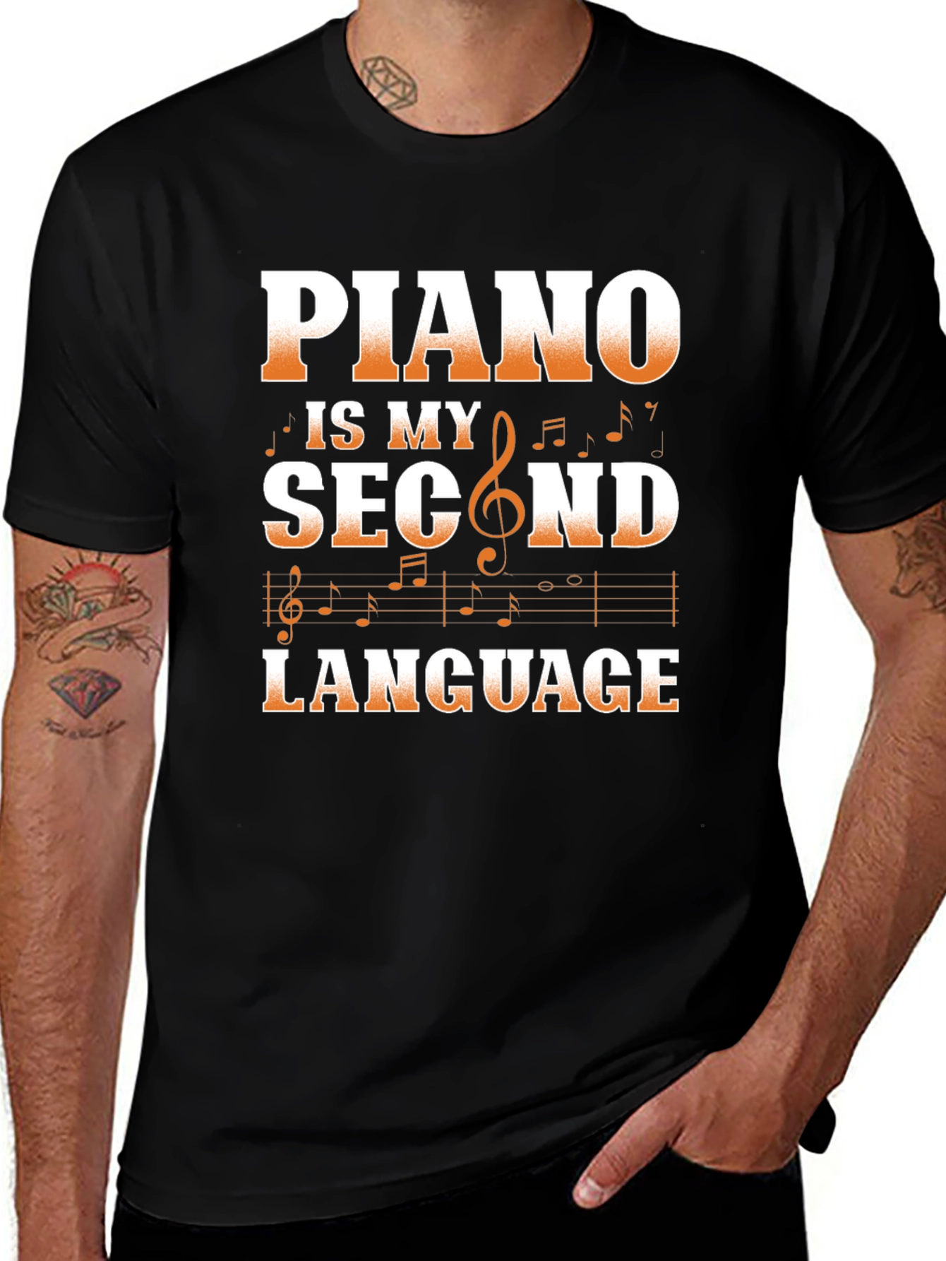Piano is My Second Language Graphic Tee