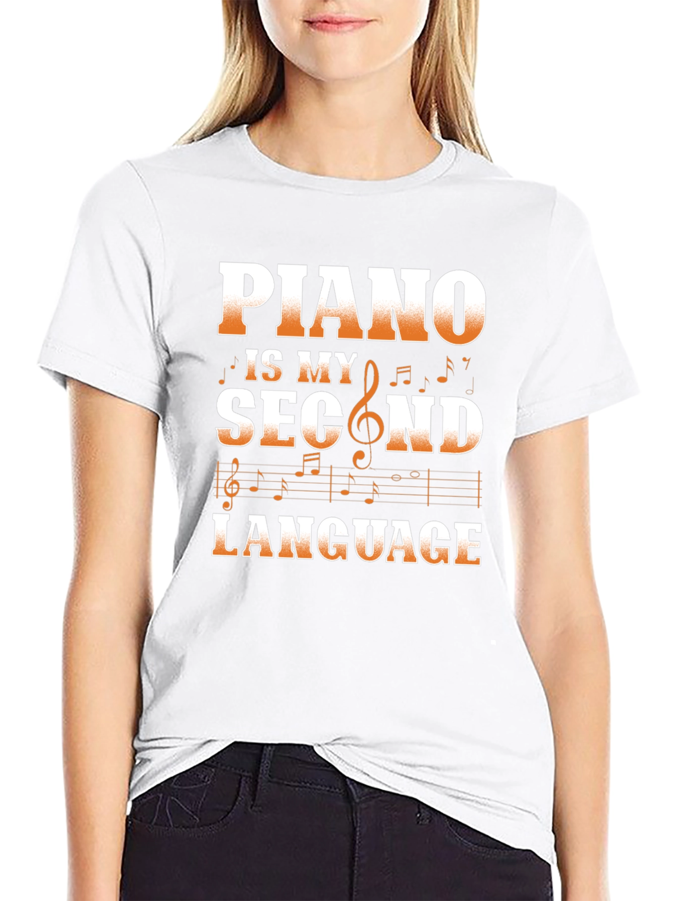 Piano is My Second Language Graphic Tee