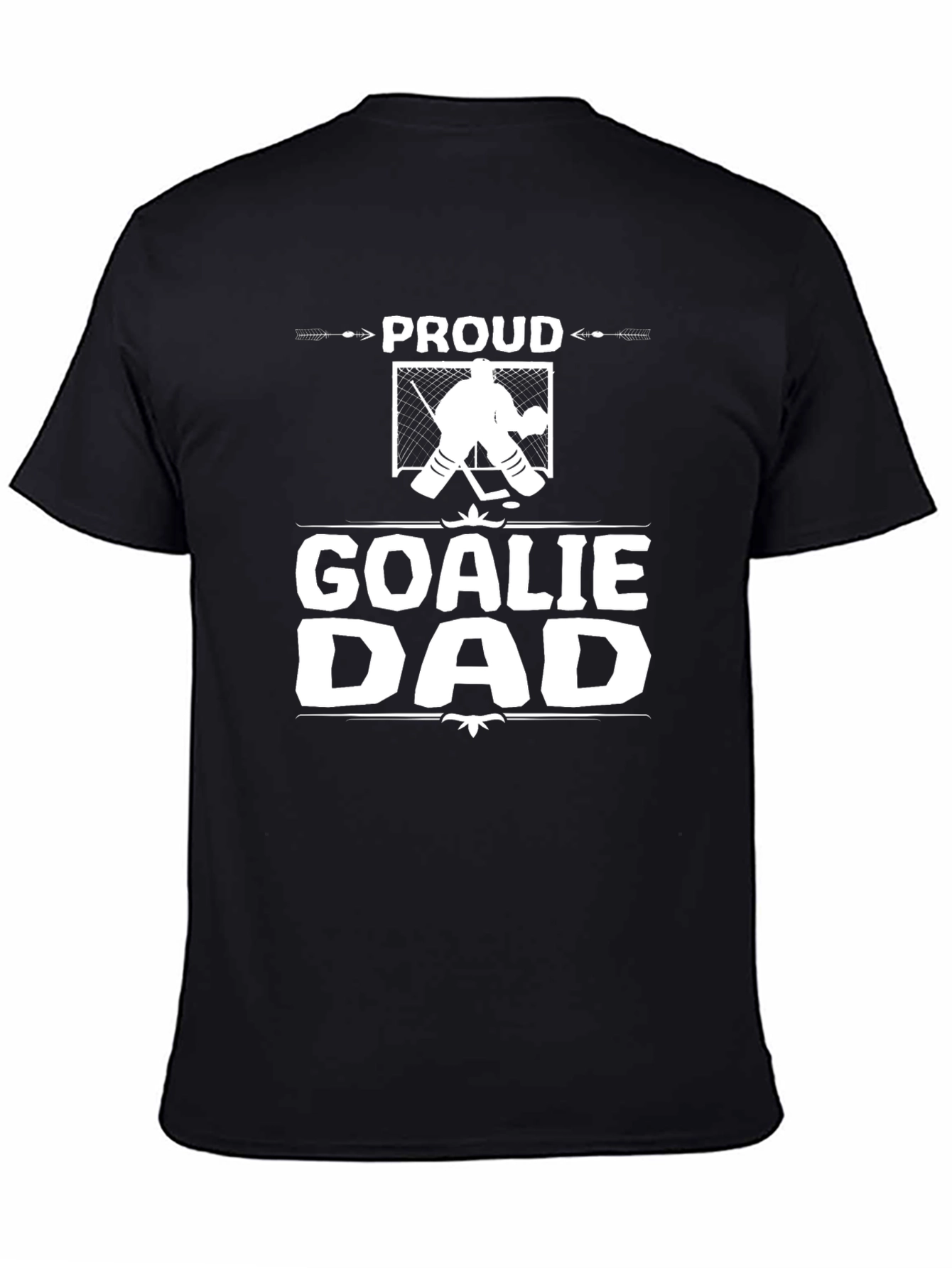 Proud Goalie Dad Graphic Tee - Hockey Lovers Gift