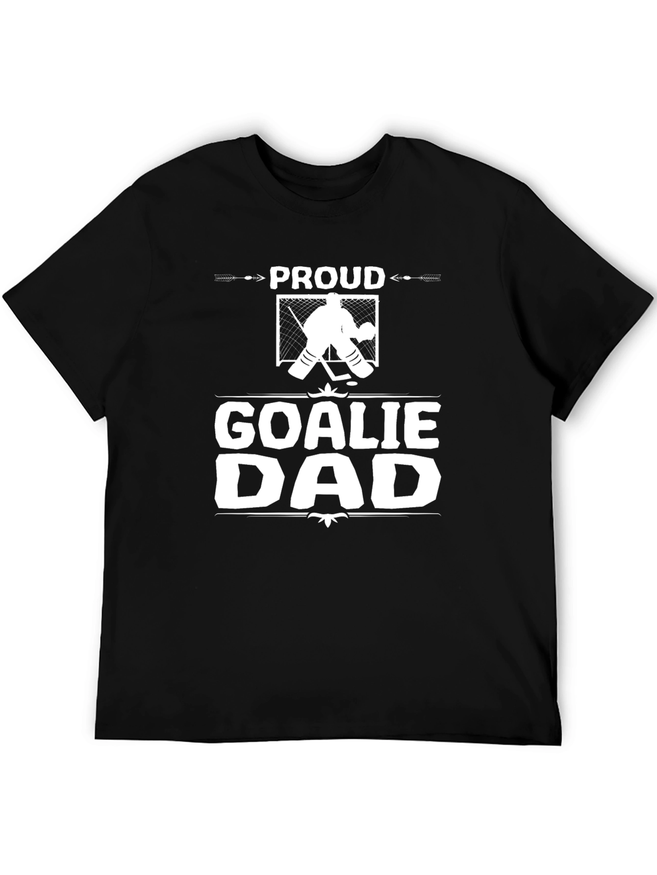 Proud Goalie Dad Graphic Tee - Hockey Lovers Gift