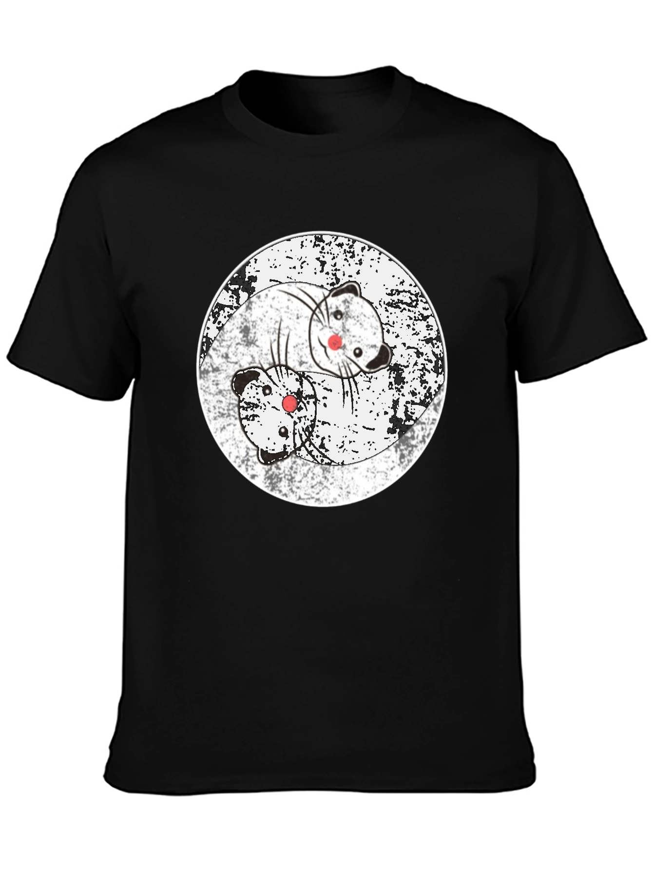 Yin Yang Ferret T-Shirt - Black Cotton Blend