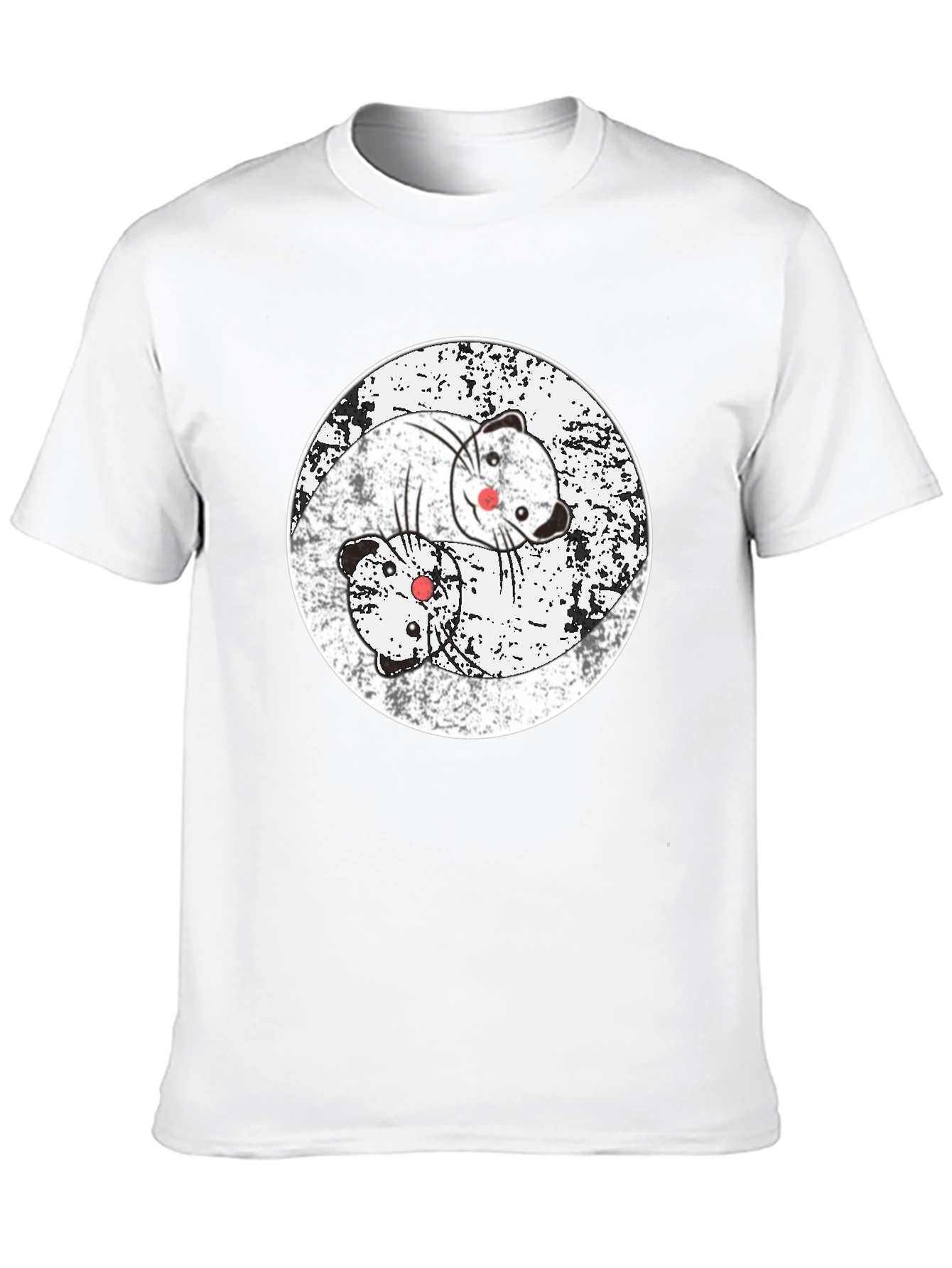 Yin Yang Ferret T-Shirt - Black Cotton Blend