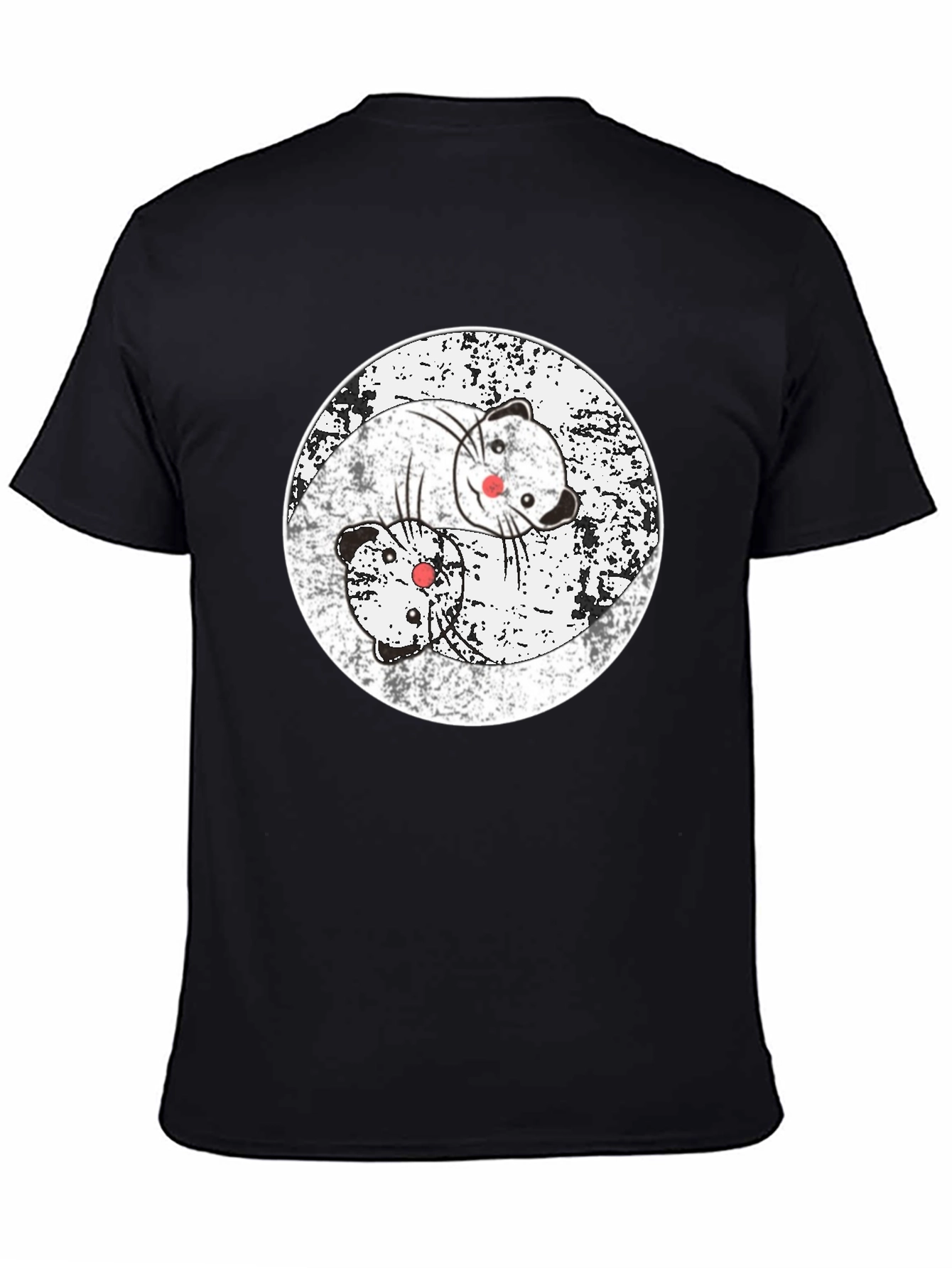 Yin Yang Ferret T-Shirt - Black Cotton Blend