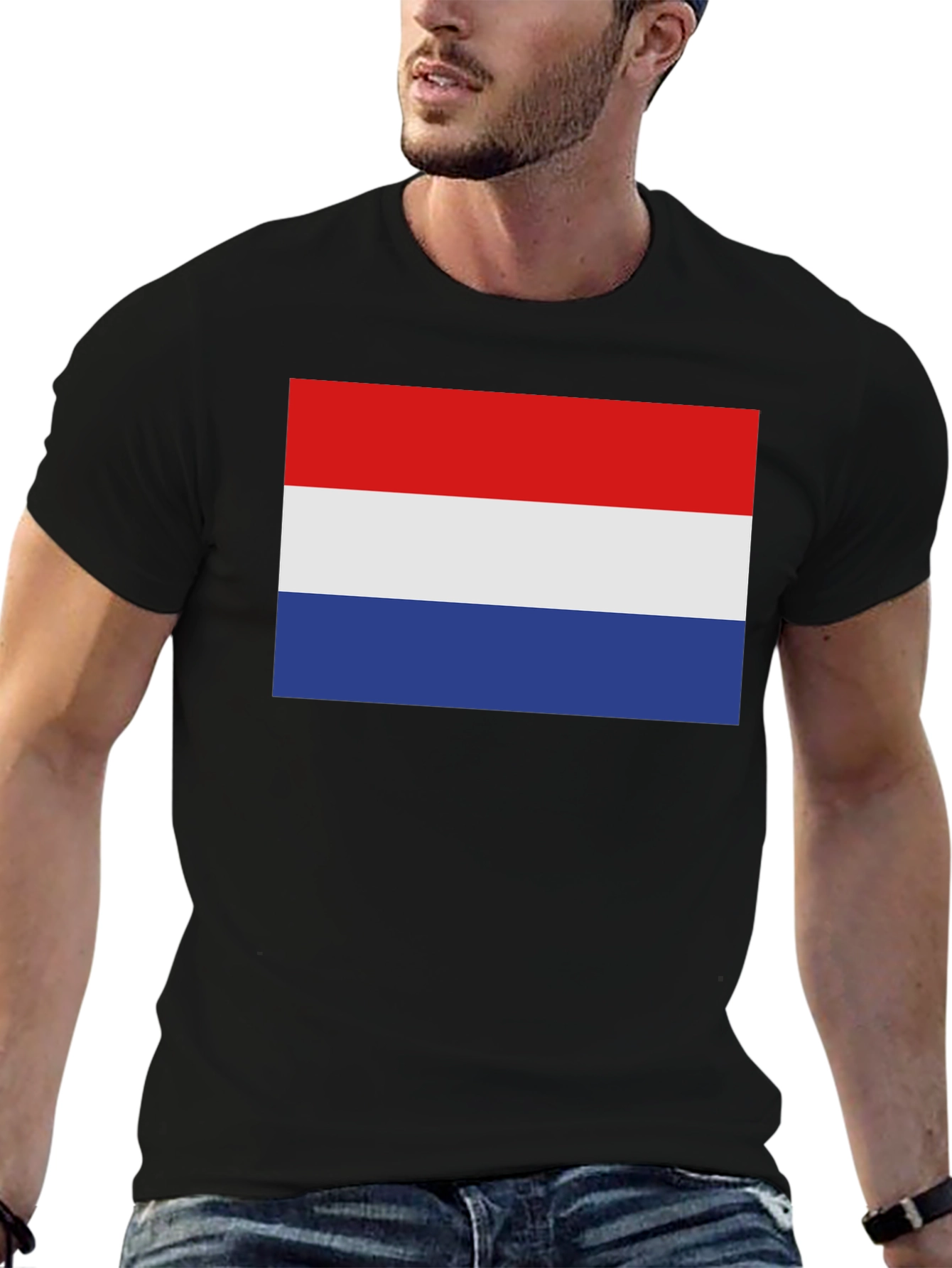 Netherlands Flag T-Shirt - Black